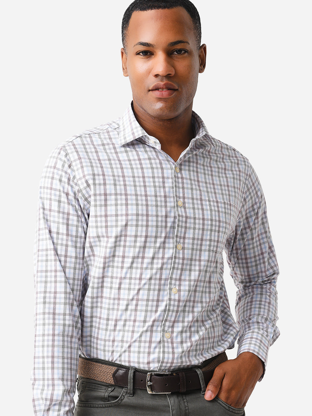 Peter Millar Crown Sport Men's Neely Performance Poplin Sport Shirt - Saint Bernard