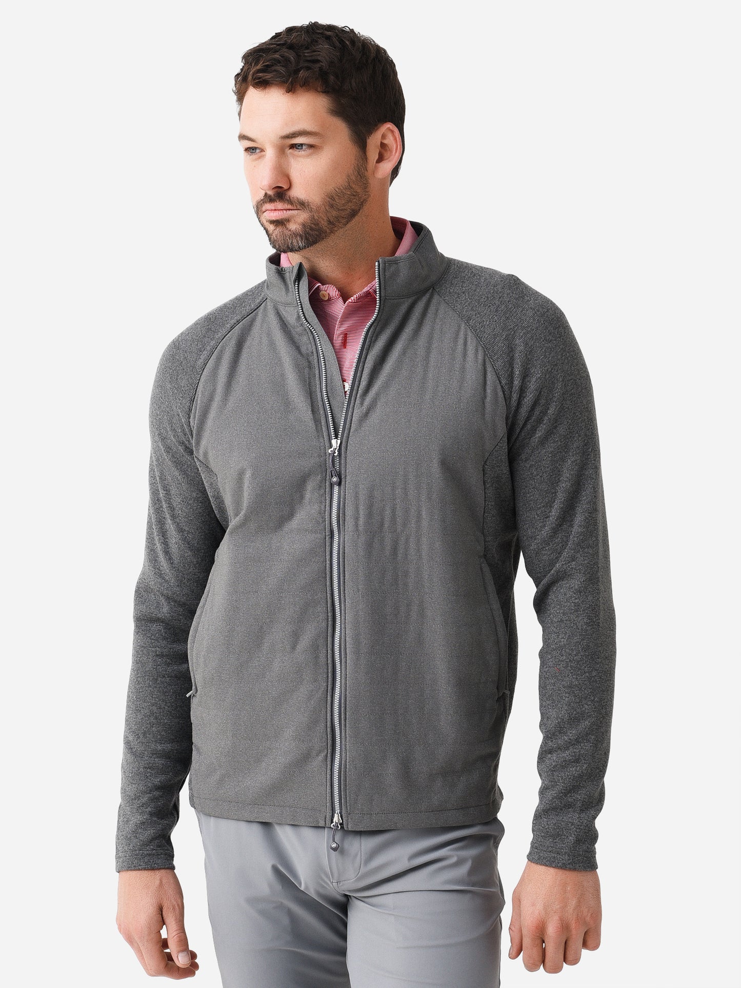 Peter Millar Crown Sport Men's Flannel Merge Hybrid Jacket - Saint Bernard