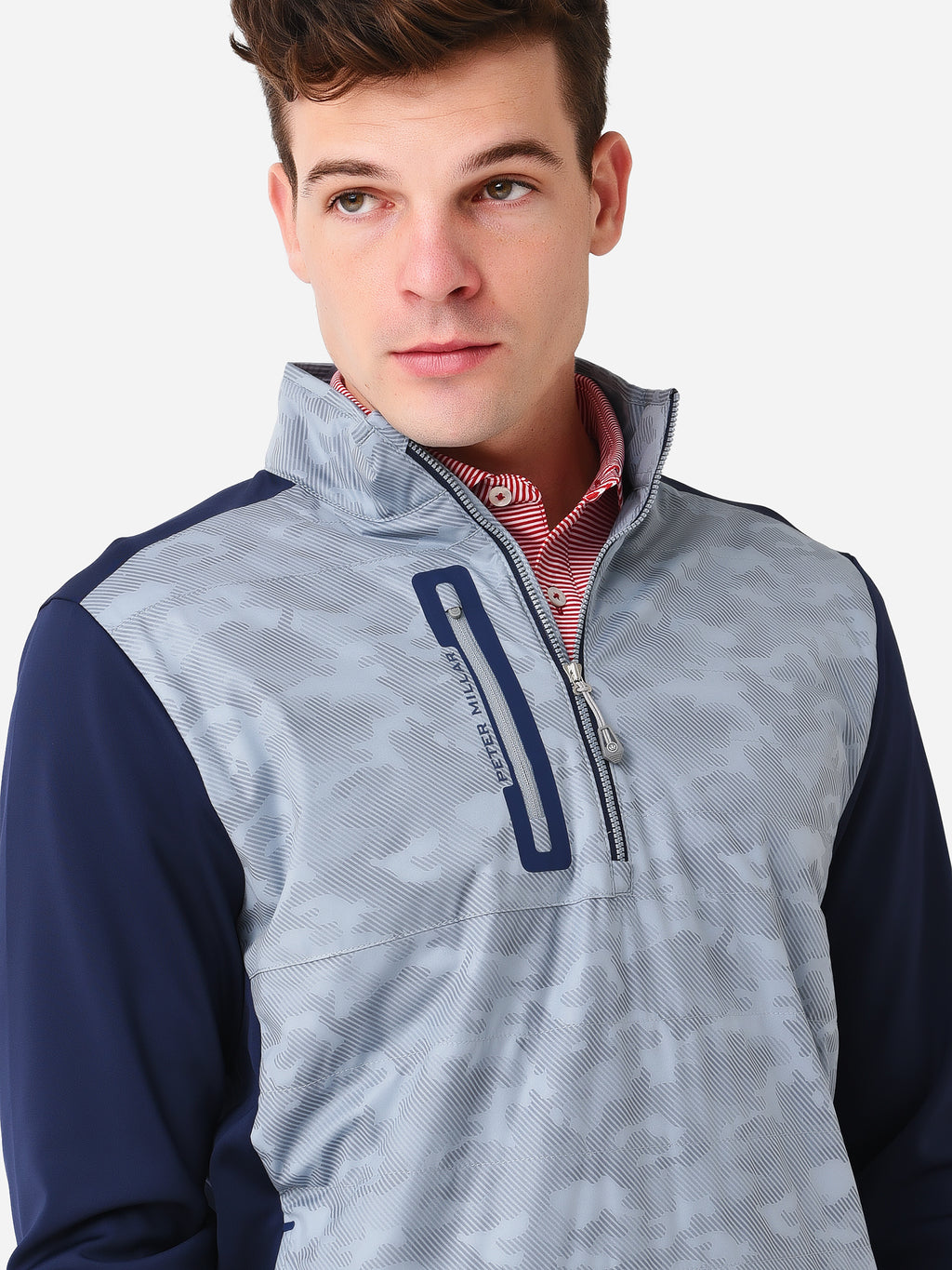Peter Millar Crown Sport Men's Weld Elite Hybrid Half Zip - Saint Bernard