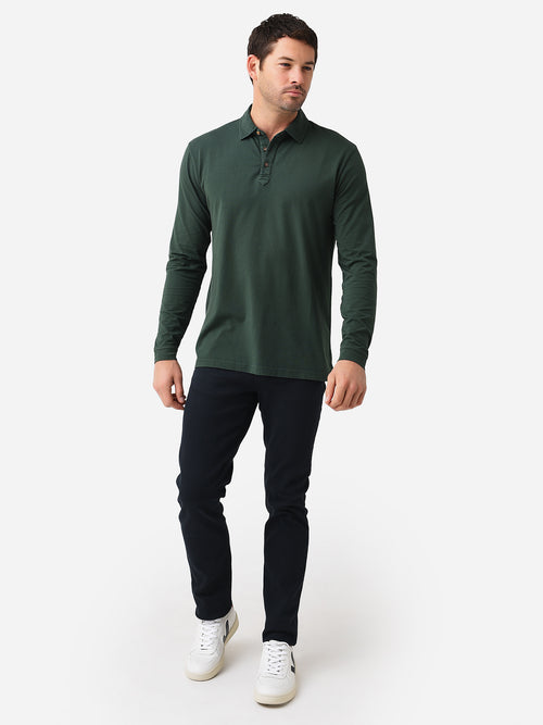 Peter Millar Crown Mens' Lava Wash Jersey Long Sleeve Polo