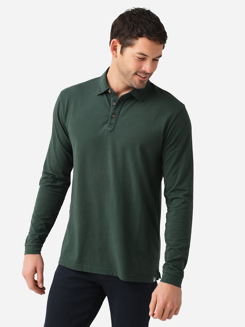 Peter Millar Crown Mens' Lava Wash Jersey Long Sleeve Polo