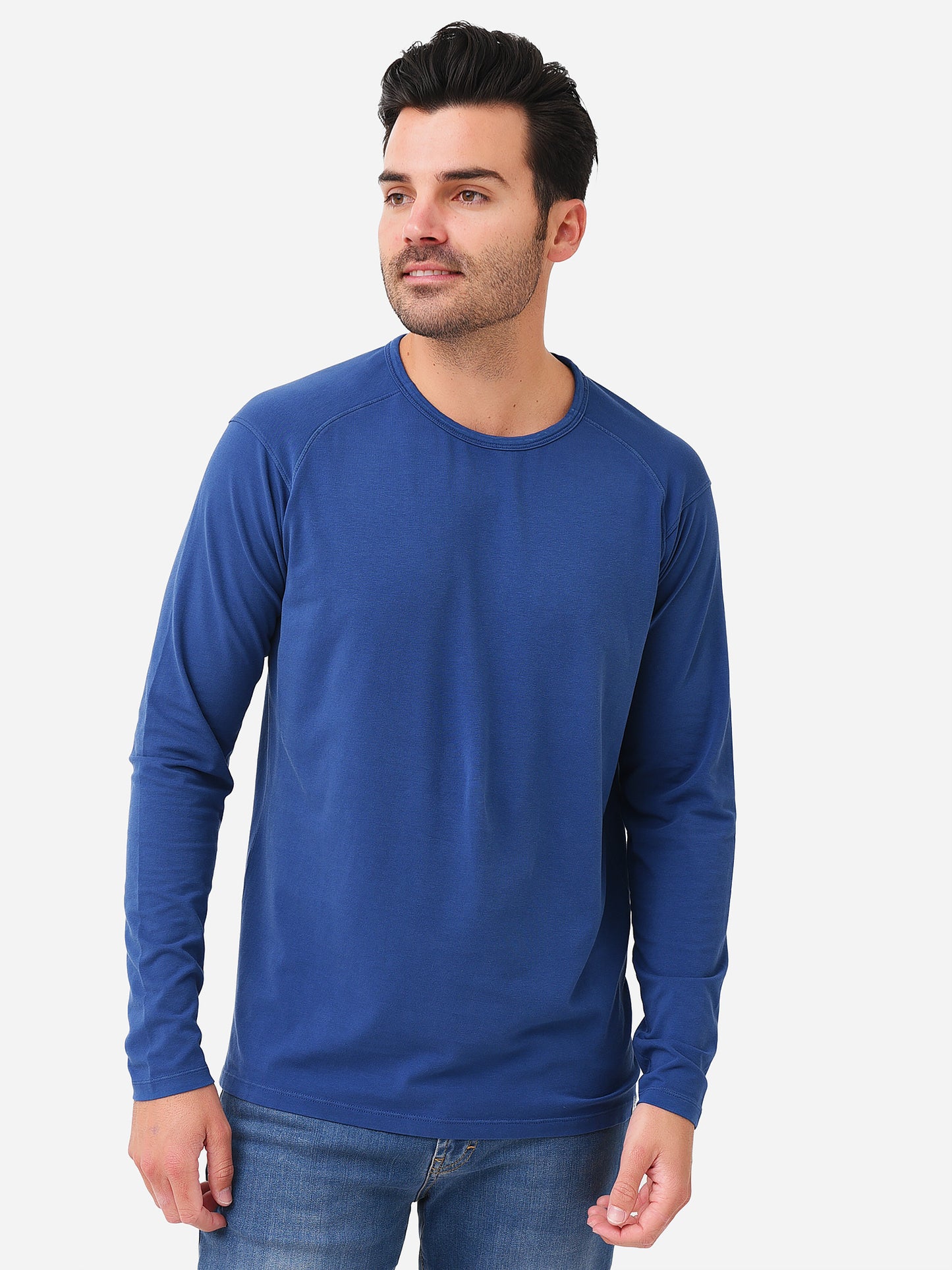 Peter Millar Crown Men's Lava Wash Jersey Long-Sleeve Crew Shirt - Saint Bernard