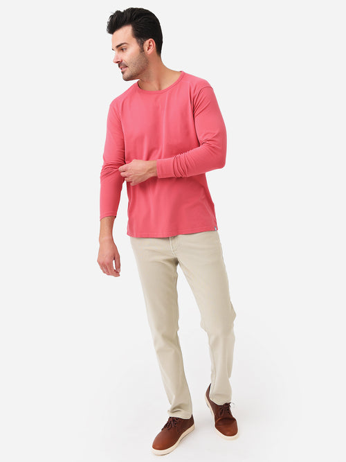 Peter Millar Crown Men's Lava Wash Jersey Long-Sleeve Crew Shirt