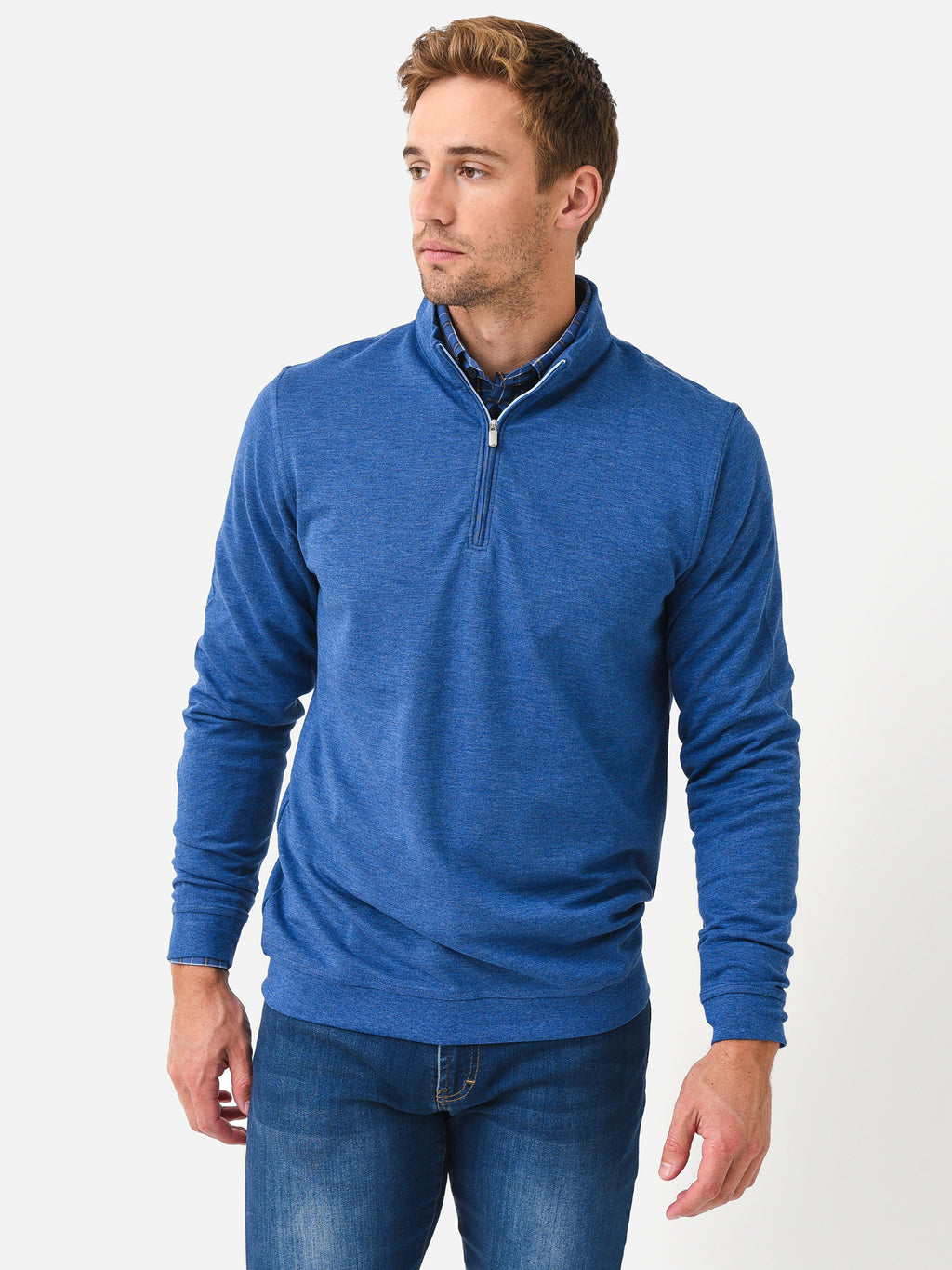 Peter Millar Crown Men's Crown Comfort Interlock Quarter-Zip - Saint Bernard