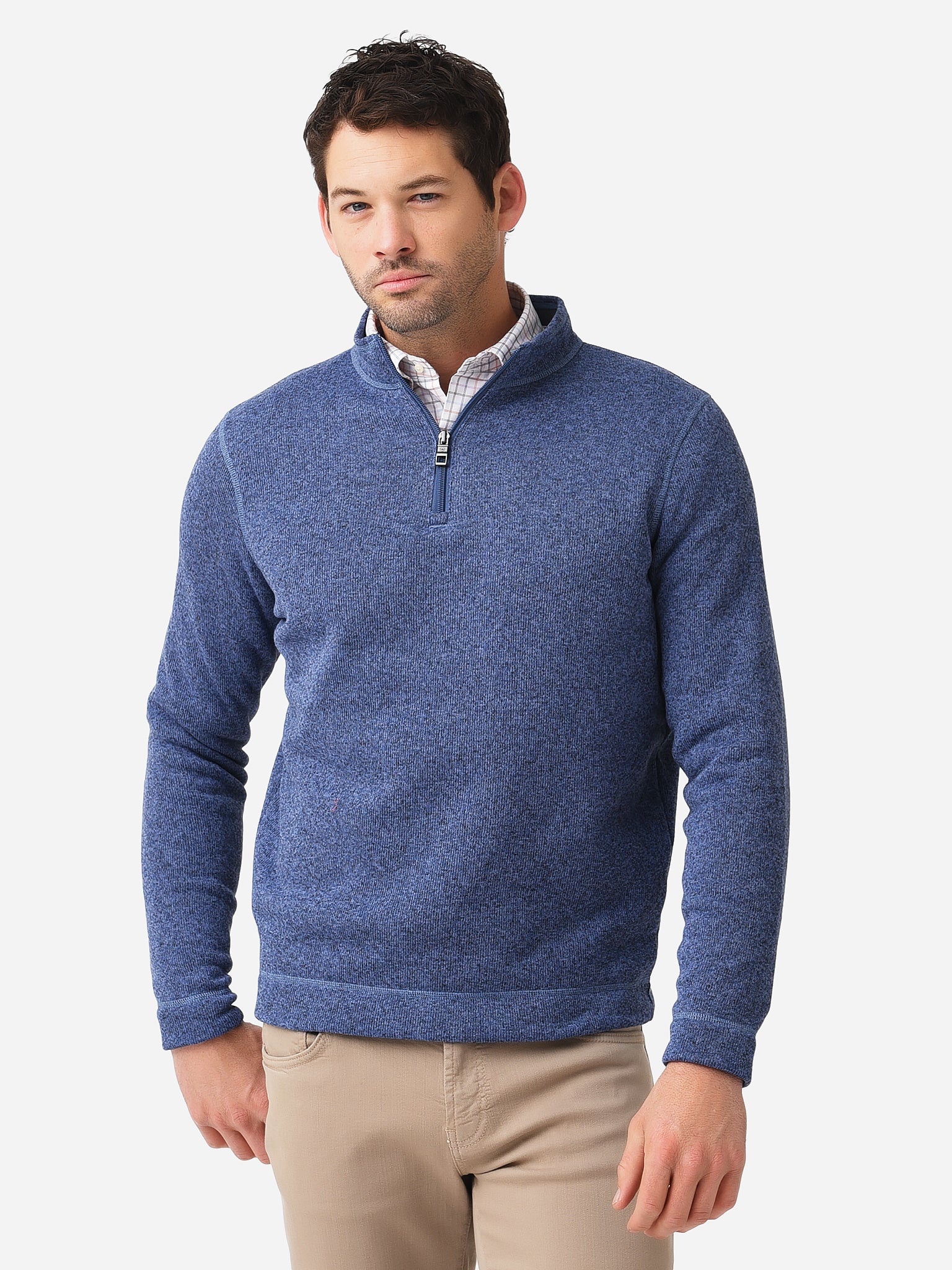 Peter Millar Crown Men's Crown Sweater Fleece Quarter Zip - Saint Bernard