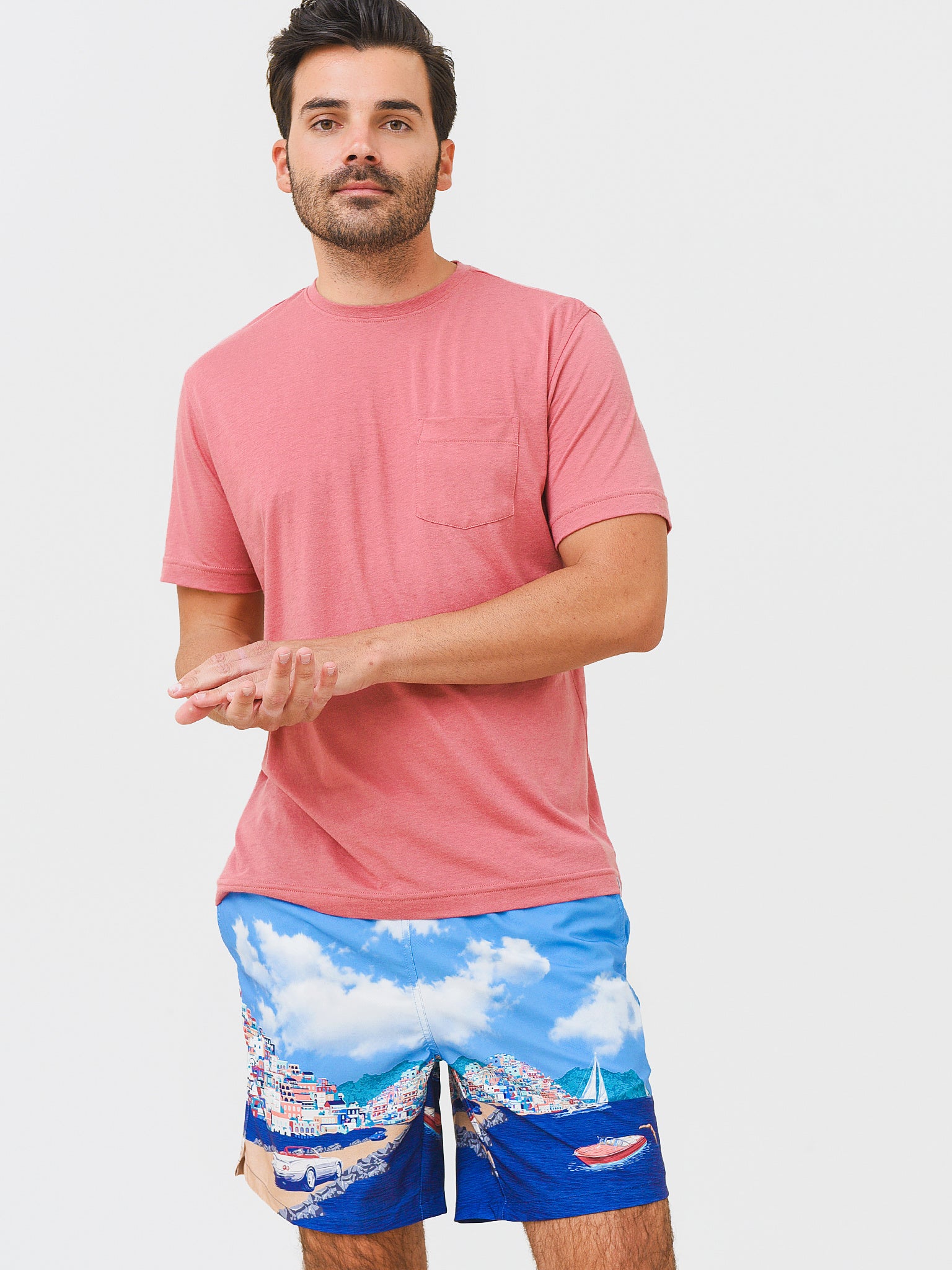 Peter Millar Men's Seaside Summer Soft Pocket Tee - Saint Bernard