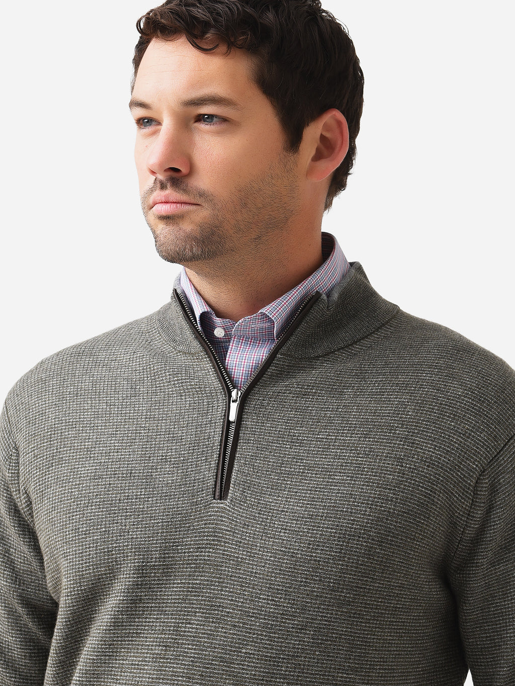 Peter Millar Crown Men's Mill Wool-Cashmere Quarter-Zip - Saint Bernard