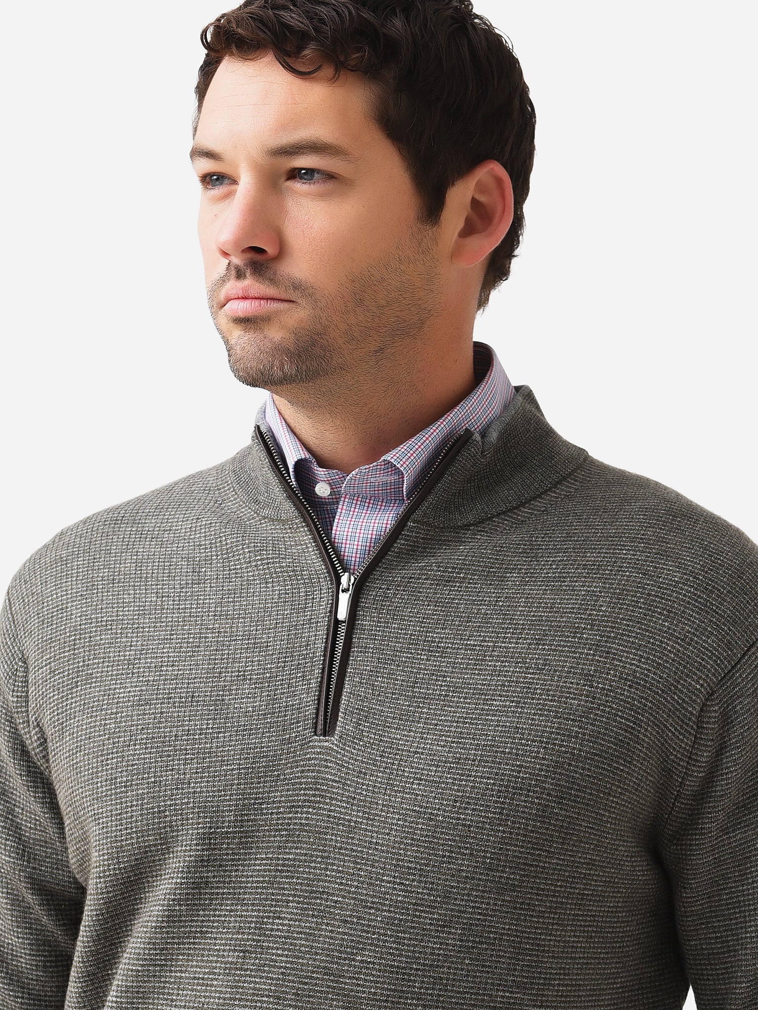 Peter Millar Crown Men's Mill Wool-Cashmere Quarter-Zip - Saint Bernard