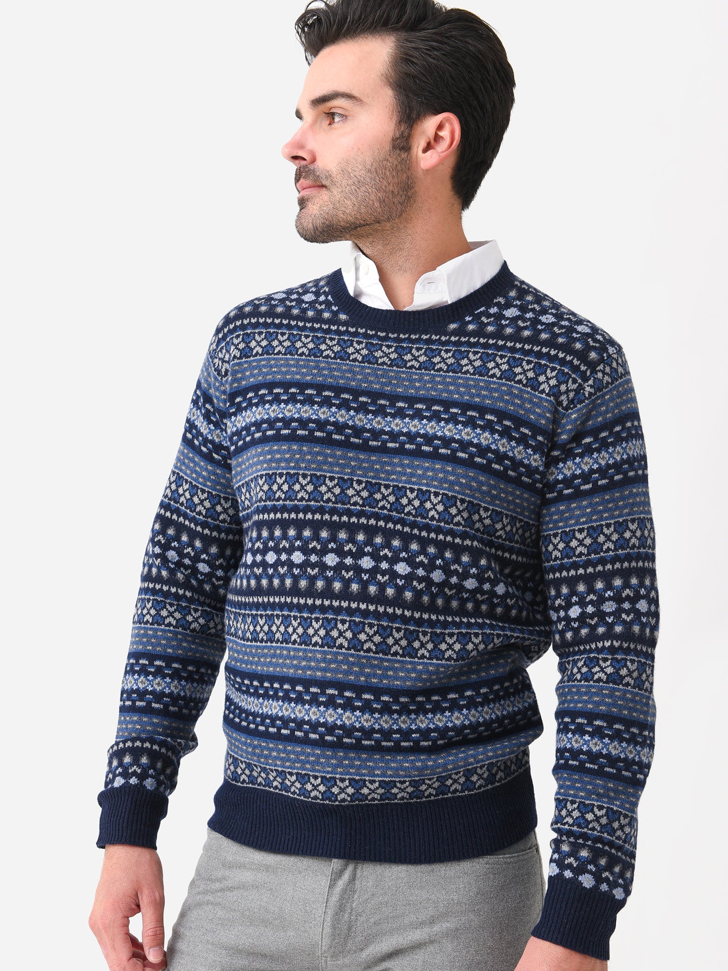 Peter Millar Crown Men's Bellows Fair Isle Crewneck Sweater