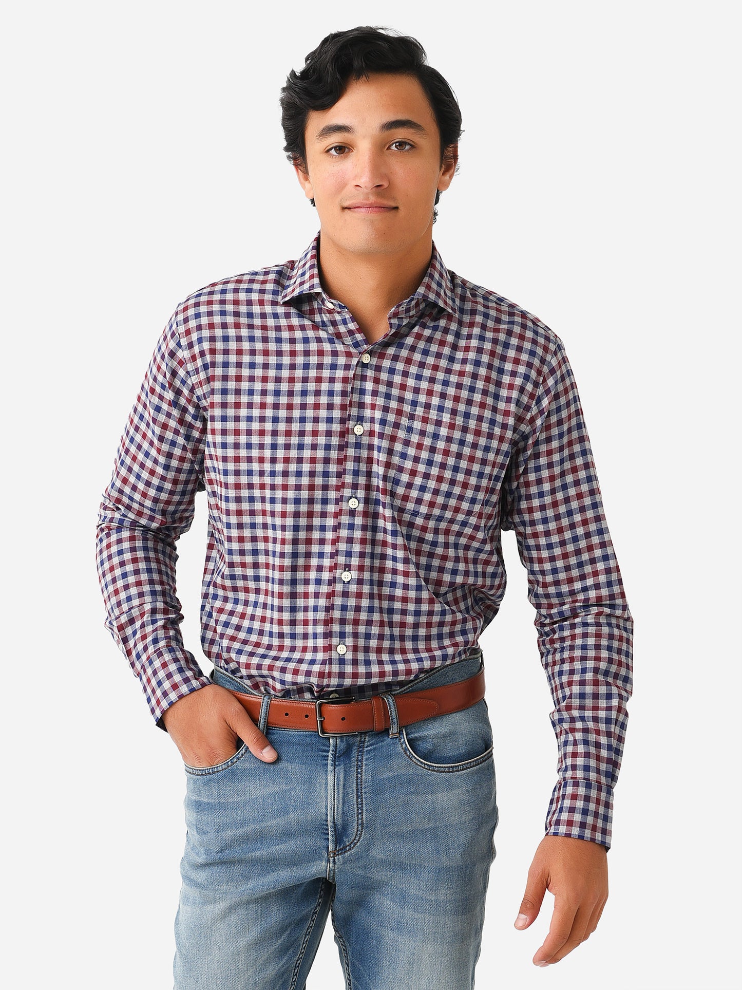 Peter Millar Crown Men's Dunbritton Cotton Sport Shirt - Saint Bernard