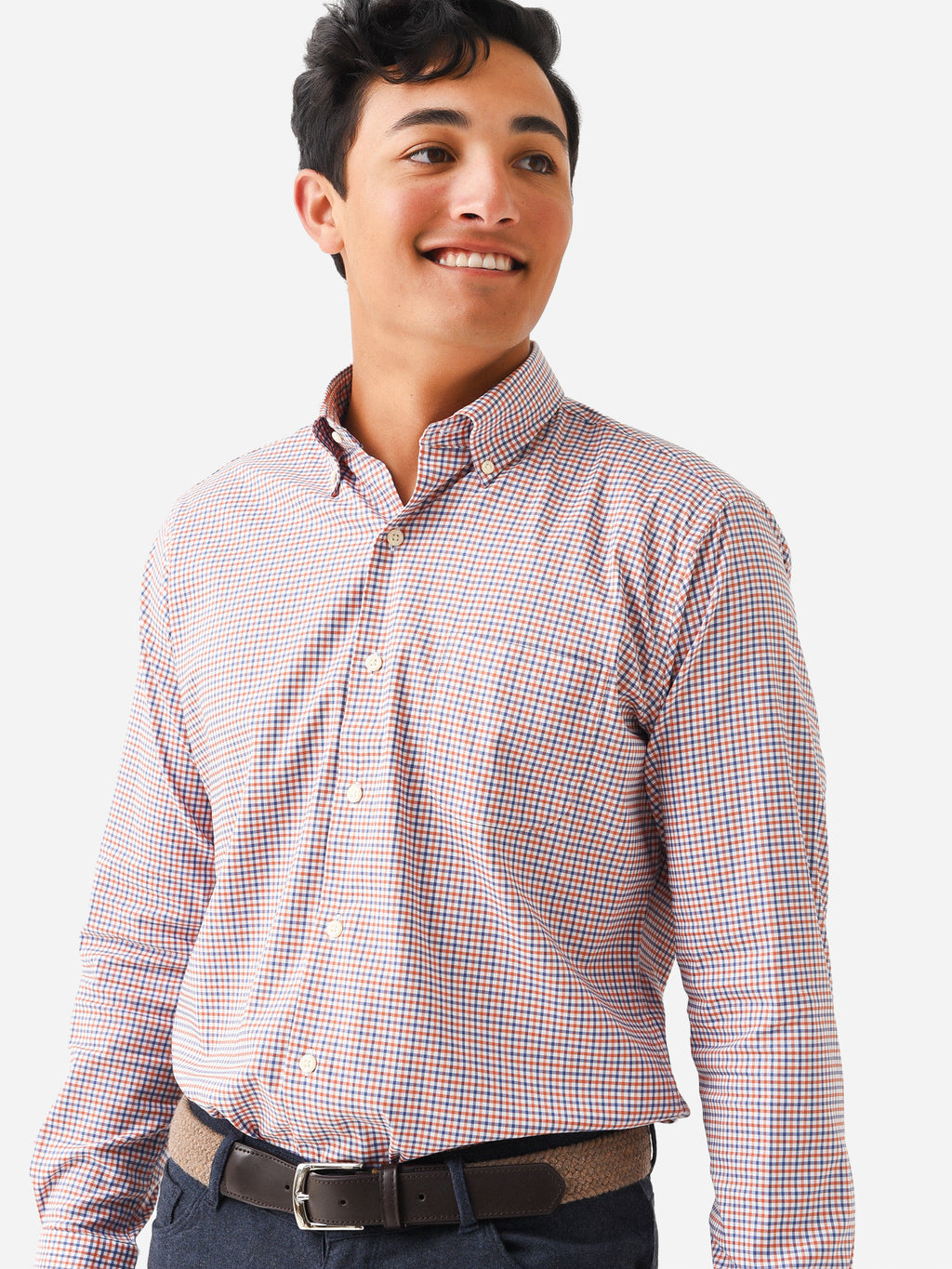 Peter Millar Crown Men's Jameson Crown Lite Cotton-Blend Sport Shirt - Saint Bernard