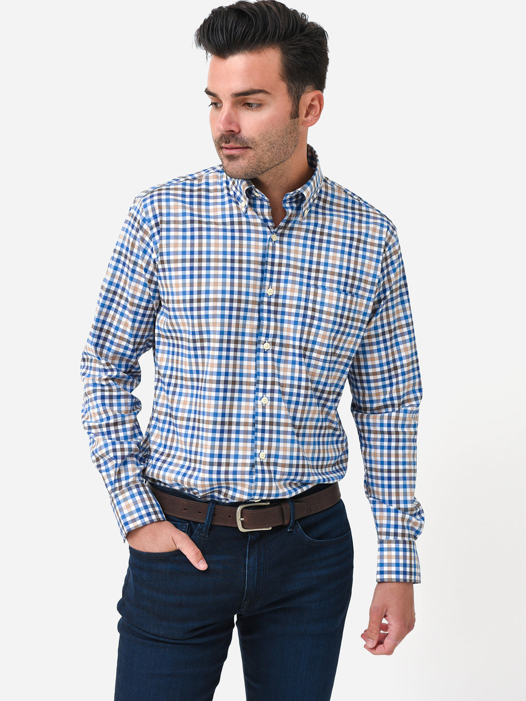 Peter Millar Crown Men's Carlow Crown Lite Cotton-Blend Sport Shirt - Saint Bernard