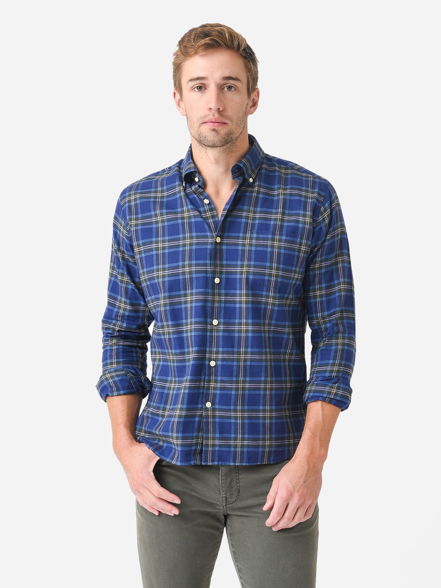 Peter Millar Crown Men's Nowell Autumn Soft Cotton Sport Shirt - Saint Bernard