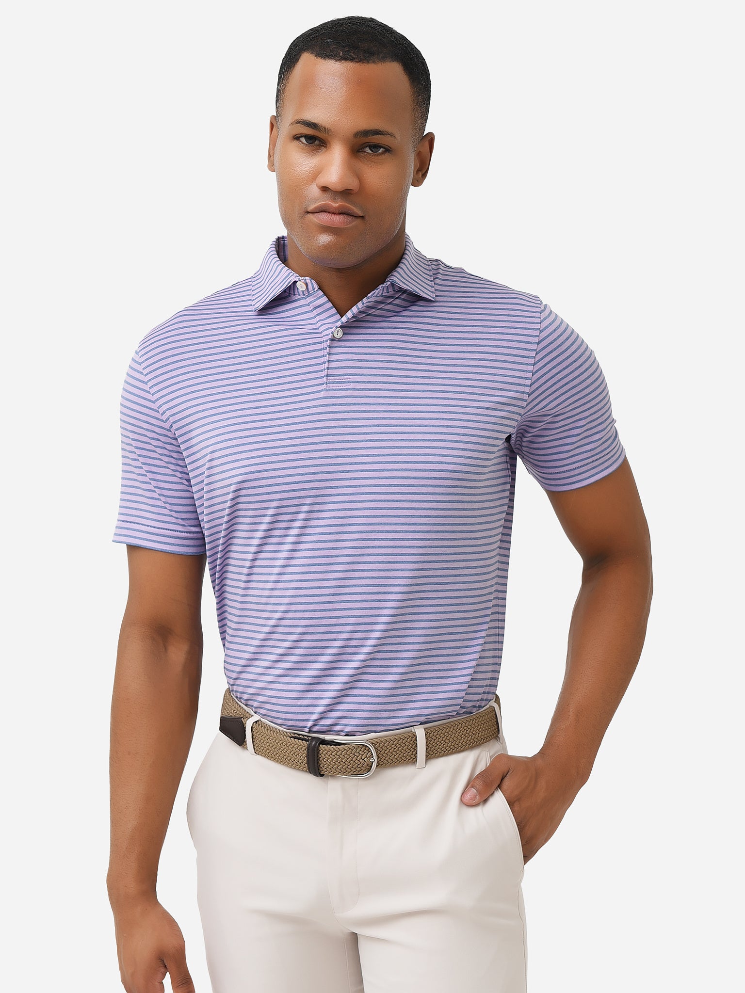 Peter Millar Crown Crafted Men's Miles Performance Jersey Polo - Saint Bernard