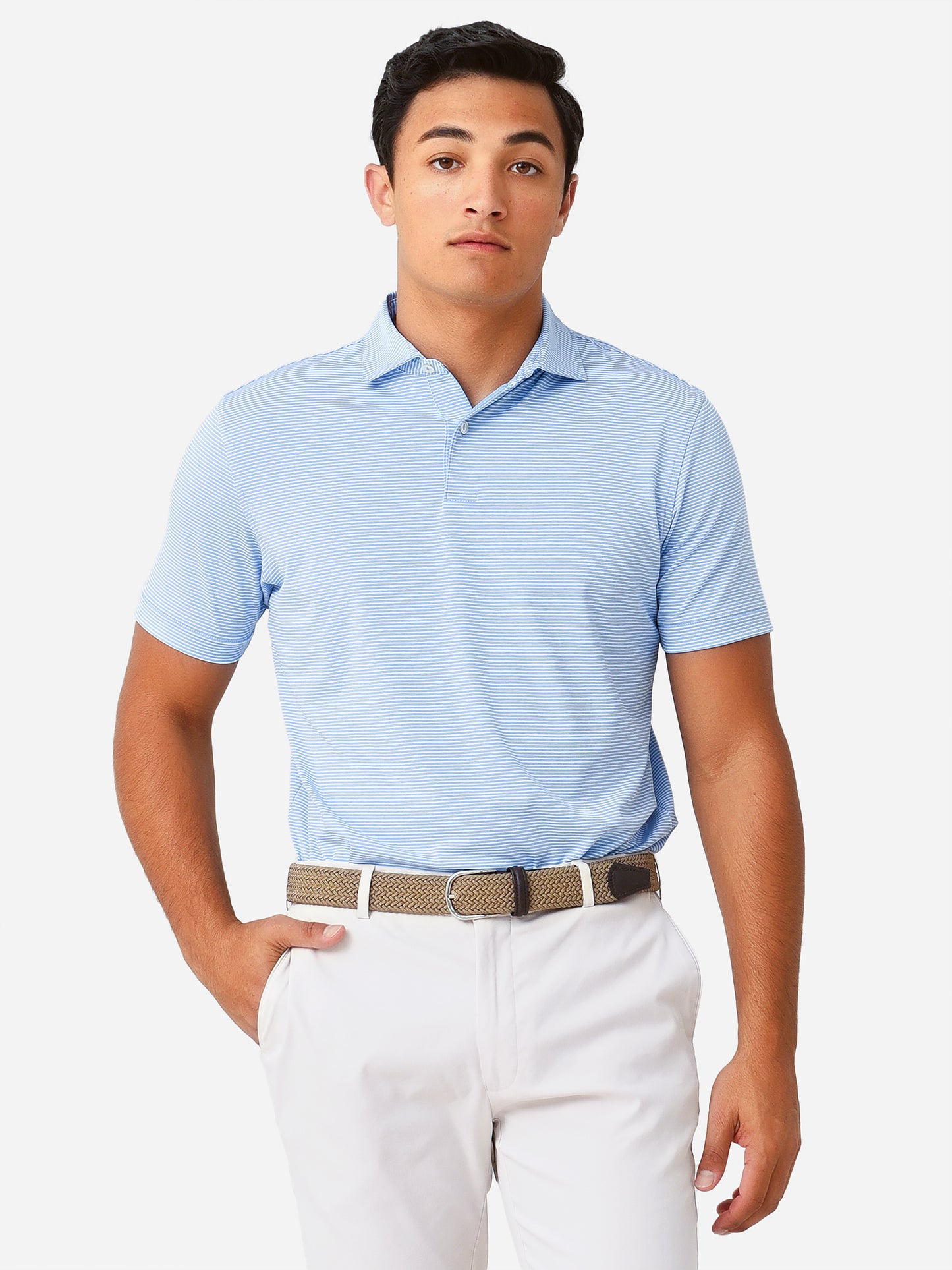 Peter Millar Crown Crafted Men's Indigo Performance Jersey Polo - Saint Bernard