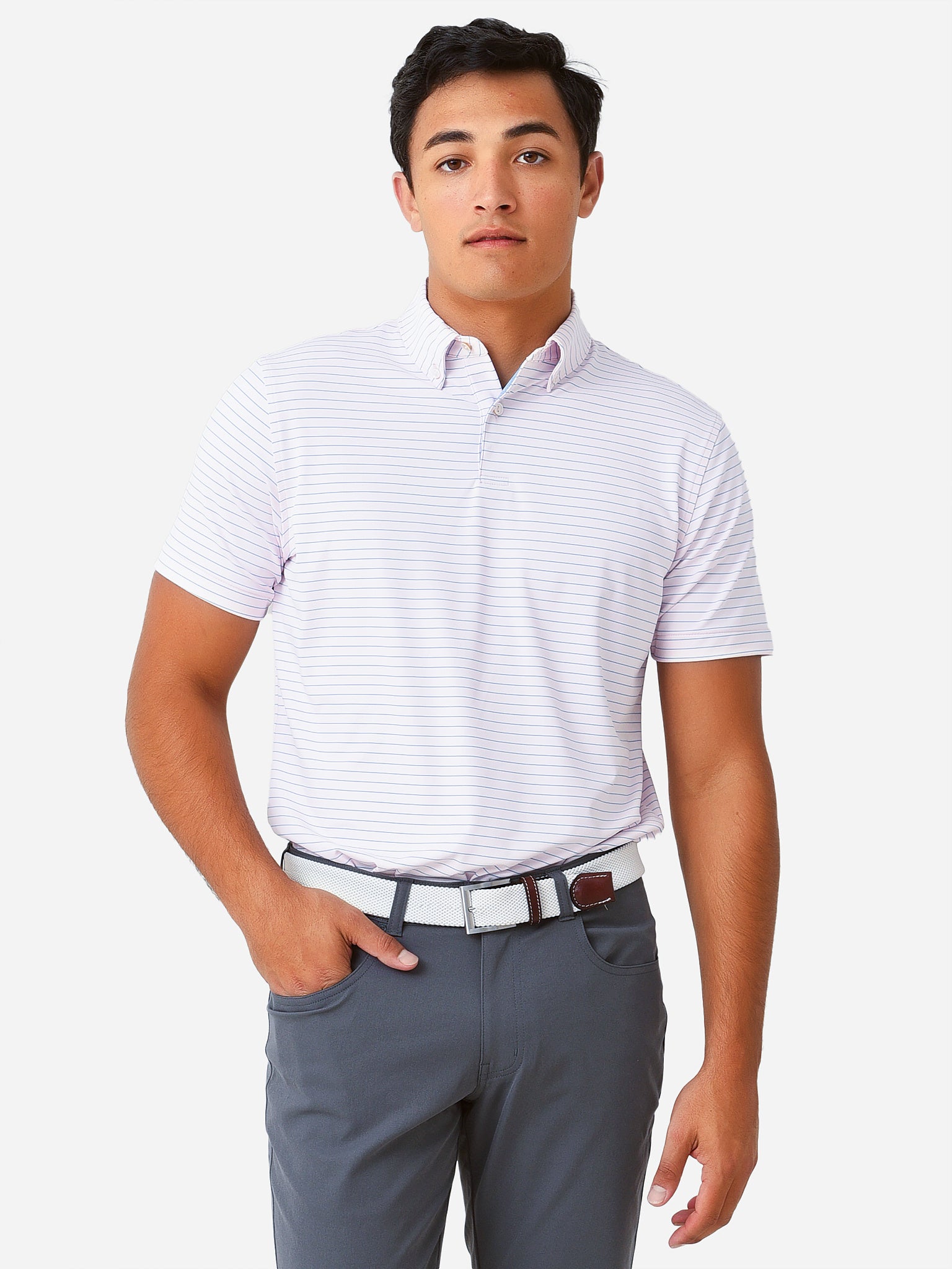 Peter Millar Crown Crafted Men's Duet Performance Jersey Polo - Saint Bernard