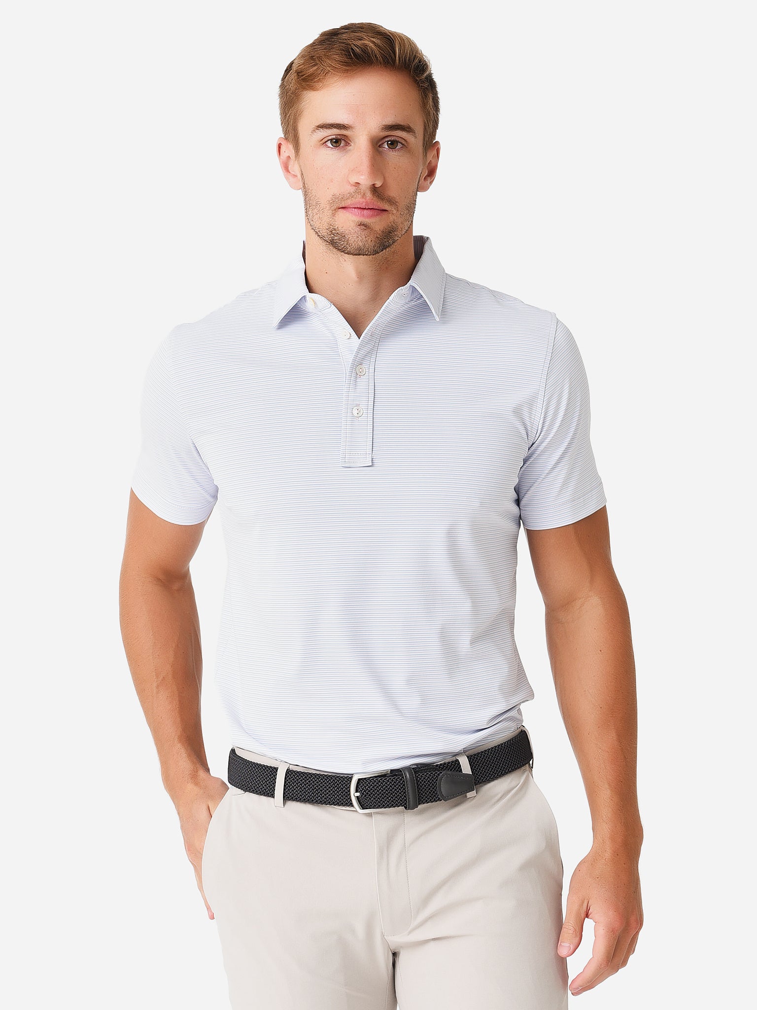 Peter Millar Crown Crafted Men's Lacey Performance Jersey Polo - Saint Bernard