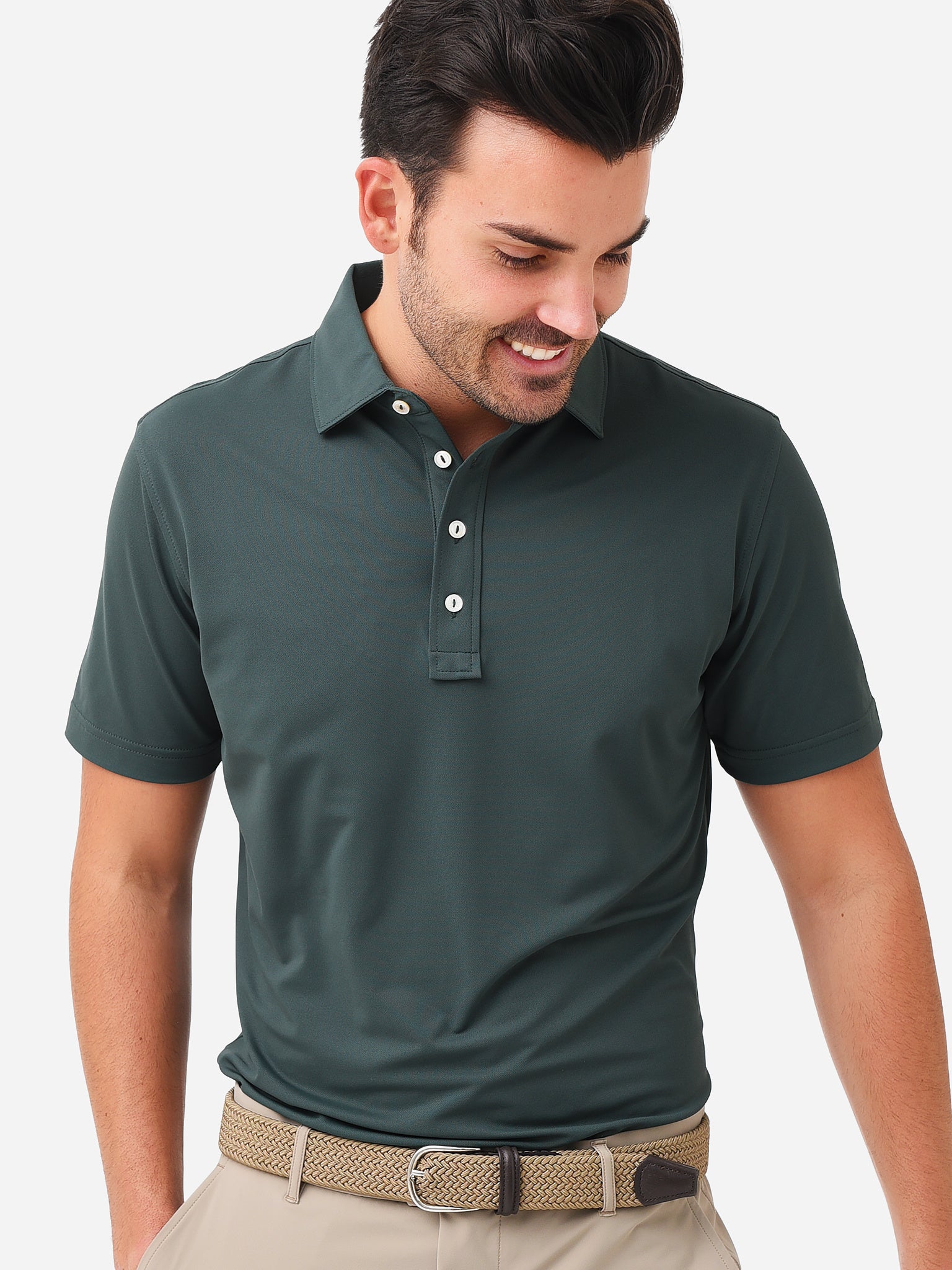 Peter Millar Crown Crafted Men's Soul Performance Mesh Polo - Saint Bernard