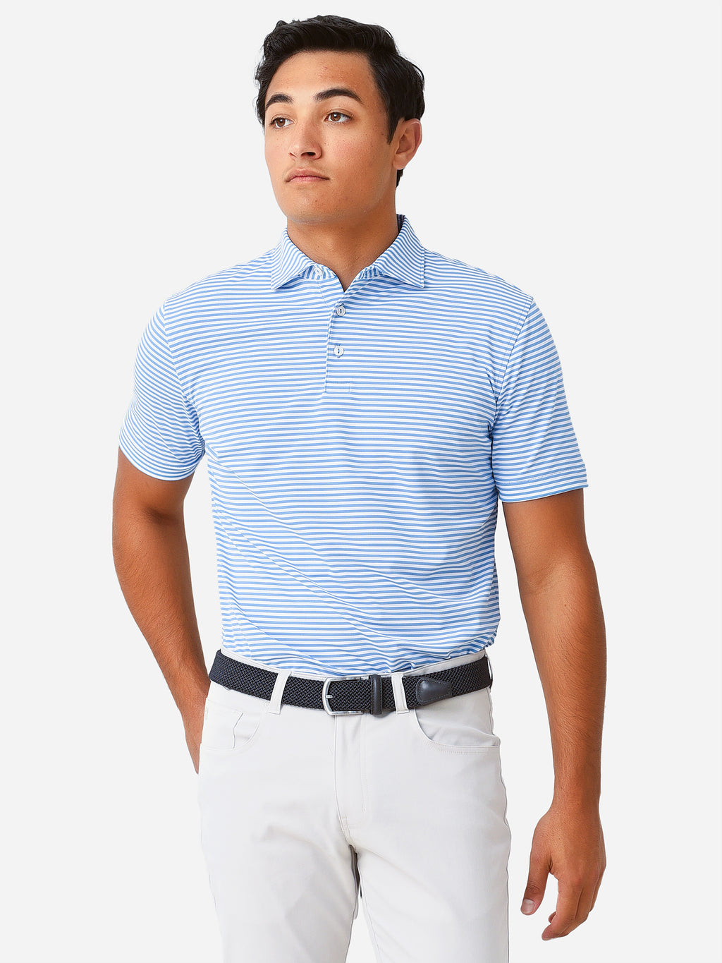 Peter Millar Crown Crafted Men's Mood Performance Mesh Polo - Saint Bernard