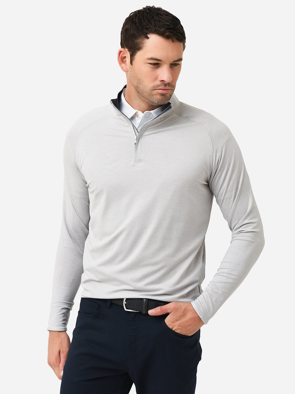 Peter Millar Crown Crafted Men's Stealth Performance Quarter-Zip - Saint Bernard