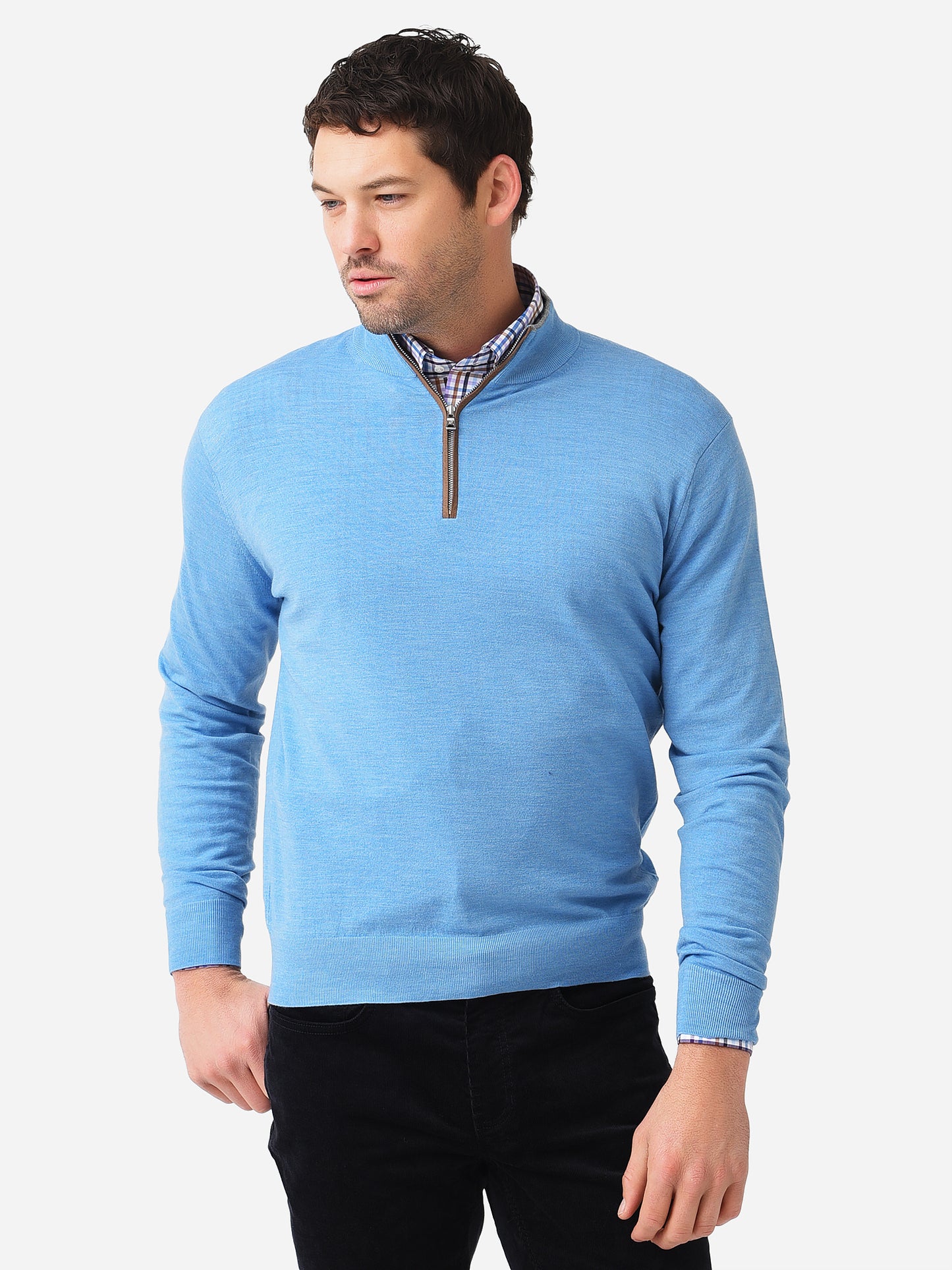 Peter Millar Crown Crafted Men's Excursionist Flex Quarter-Zip - Saint Bernard