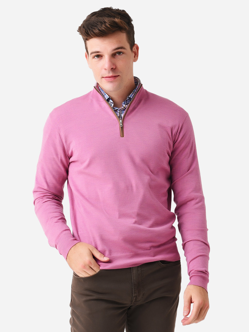 Peter Millar Crown Crafted Men's Excursionist Flex Quarter-Zip - Saint Bernard