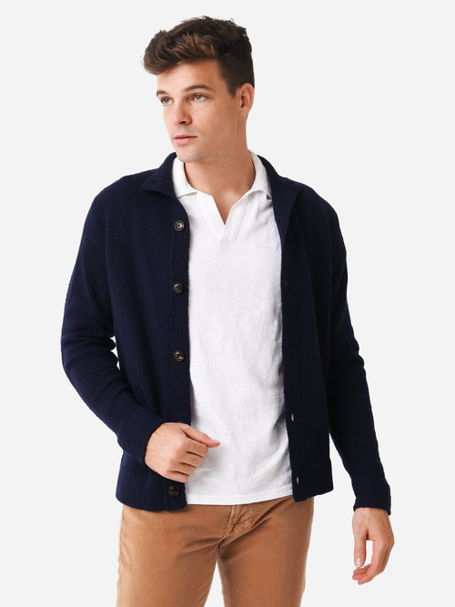 Peter Millar Crown Crafted Men's Snowcap Full Button Cardigan