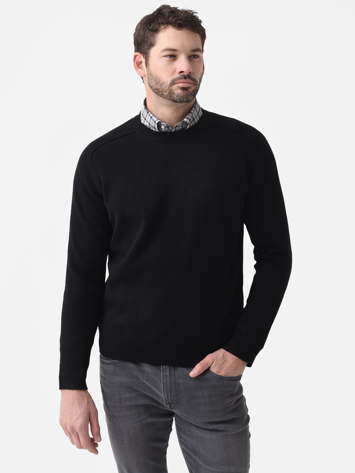 Peter Millar Crown Crafted Men's Alpine Saddle Shoulder Crew Sweater - Saint Bernard