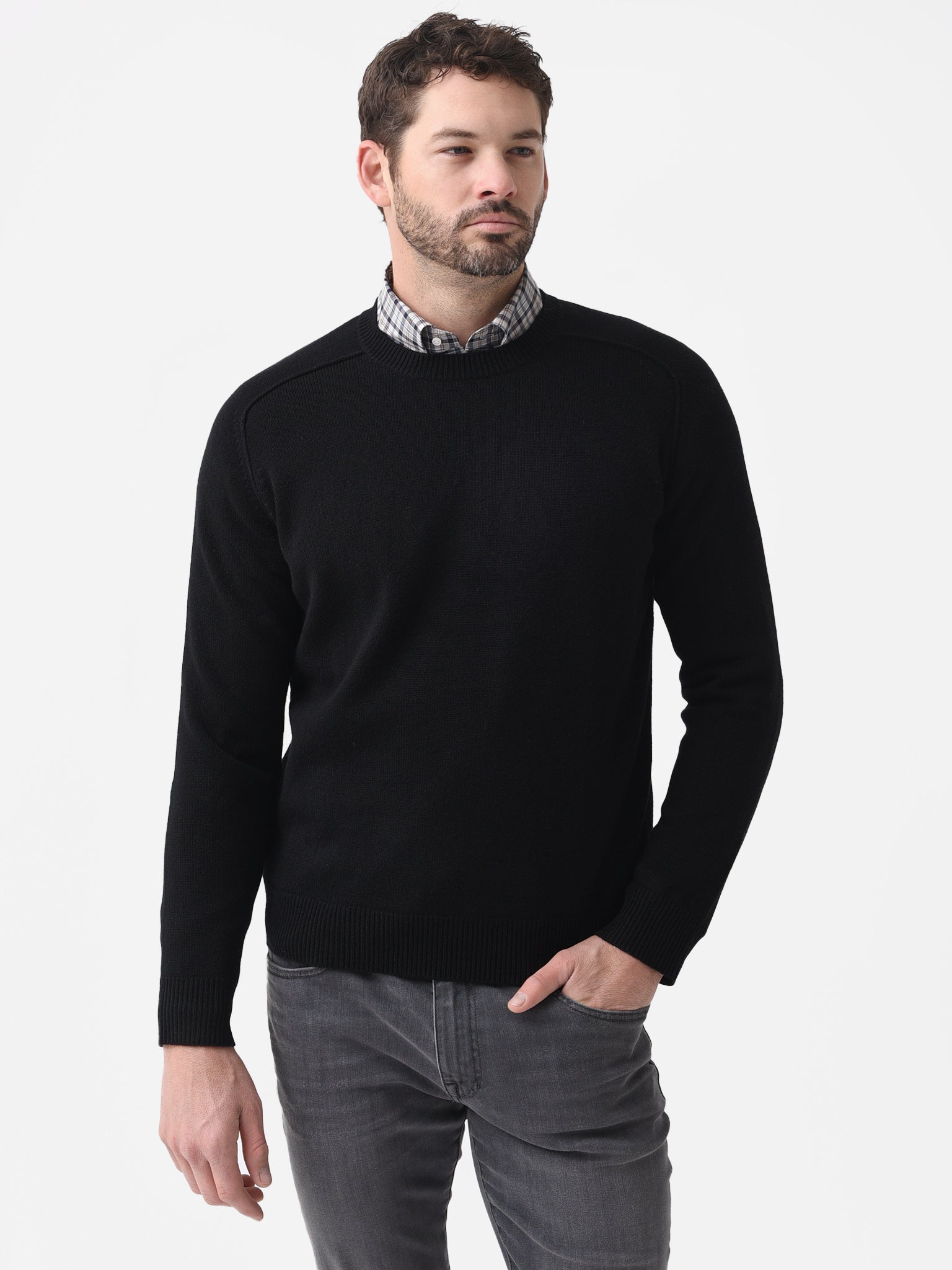 Peter Millar Crown Crafted Men's Alpine Saddle Shoulder Crew Sweater - Saint Bernard