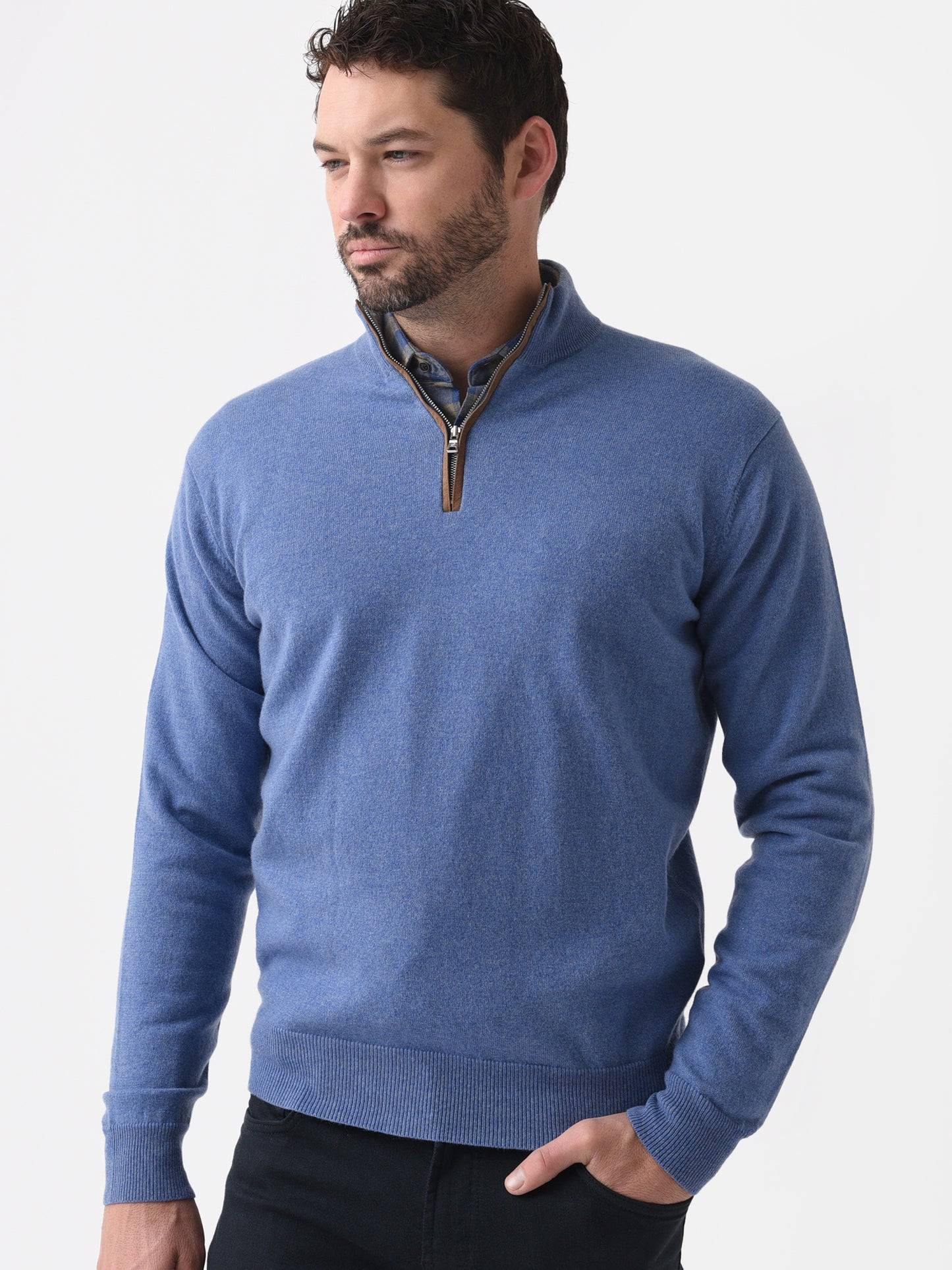 Peter Millar Crown Crafted Artisan Crafted Cashmere Flex Quarter-Zip - Saint Bernard