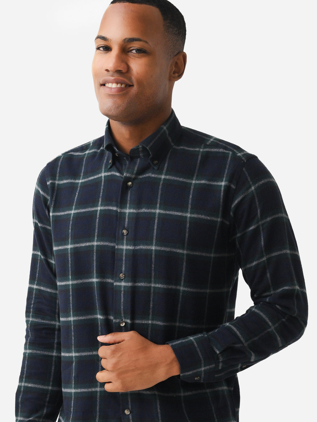 Peter Millar Crown Crafted Men's Float Japanese Flannel Sport Shirt - Saint Bernard