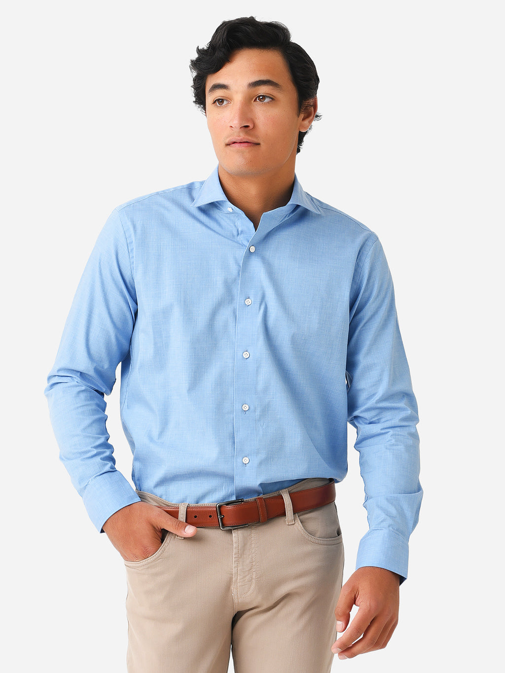 Peter Millar Crown Crafted Men's Parker Winter Soft Twill Sport Shirt - Saint Bernard
