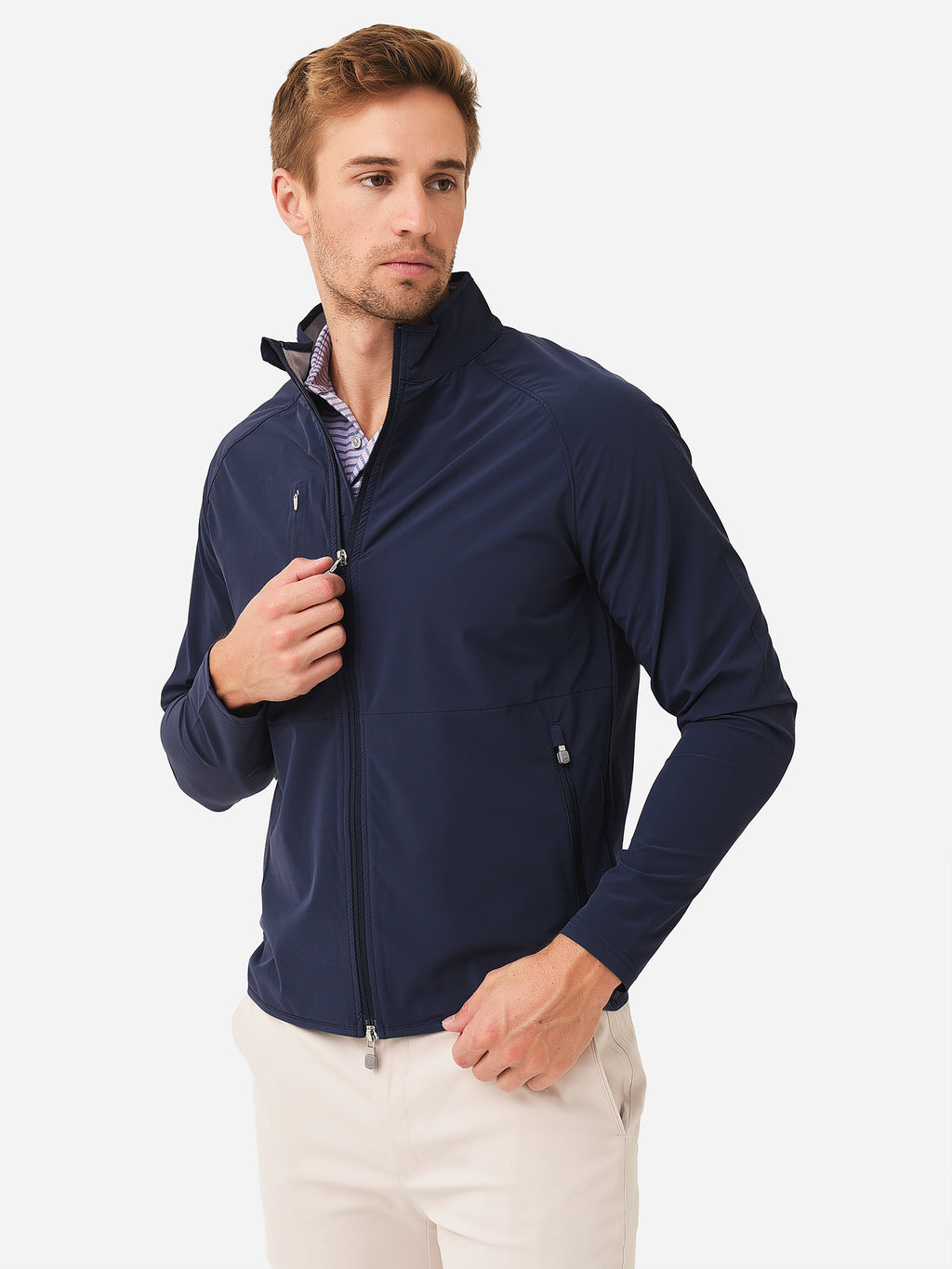 Peter Millar Crown Crafted Men's Flex Adapt Wind Cheater Shell - Saint Bernard