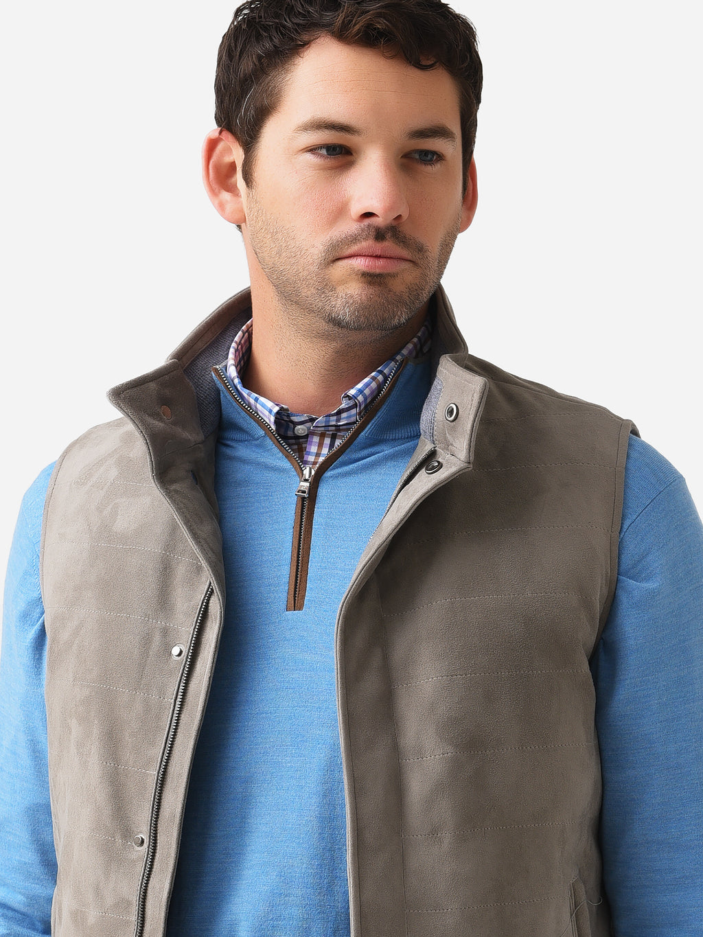 Peter Millar Crown Crafted Men's Vantage Suede Vest - Saint Bernard