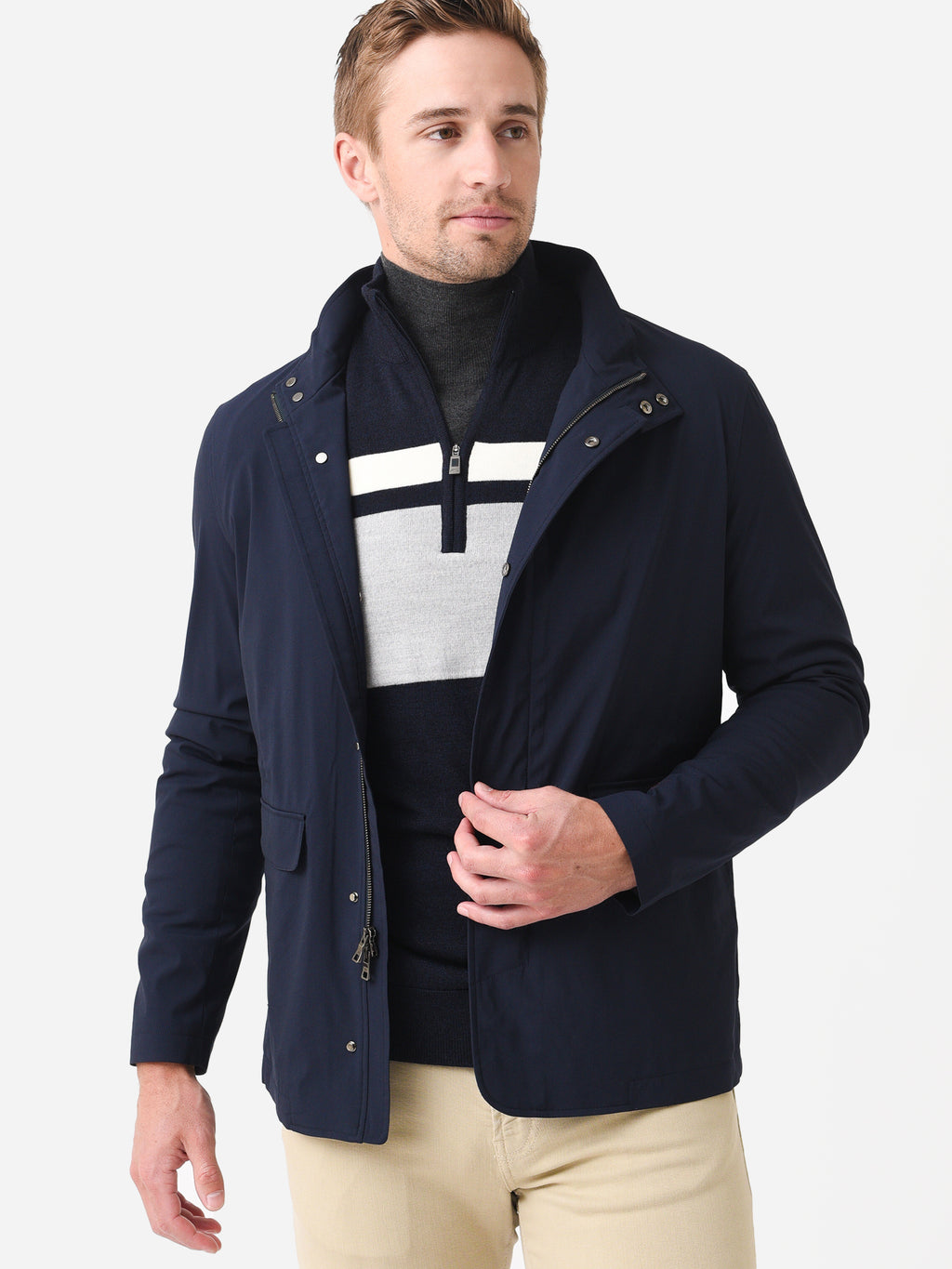 Peter Millar Crown Crafted Men's Excursionist Flex City Coat - Saint Bernard