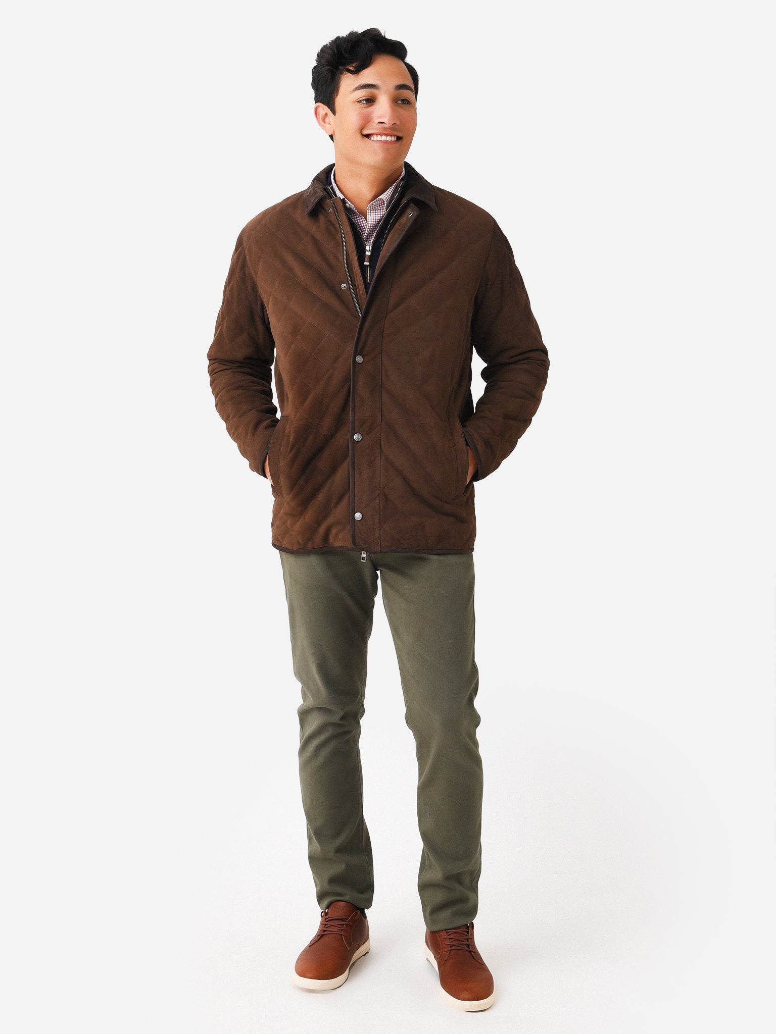 Peter Millar Crown Men's Suffolk Quilted Suede Travel Coat – Saint