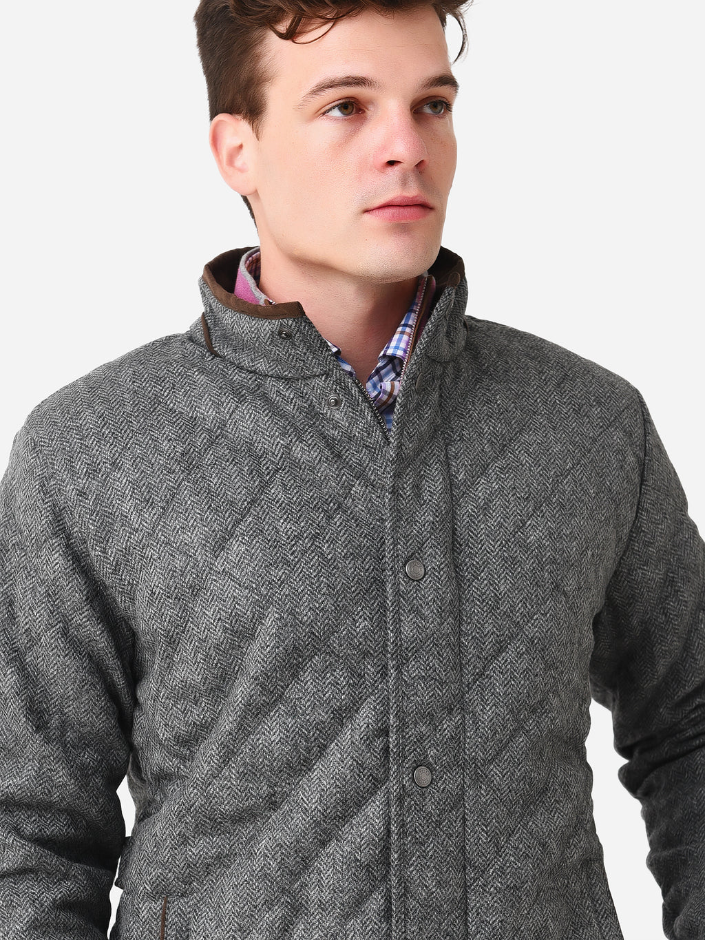 Peter Millar Crown Men's Suffolk Quilted Wool Travel Coat - Saint Bernard