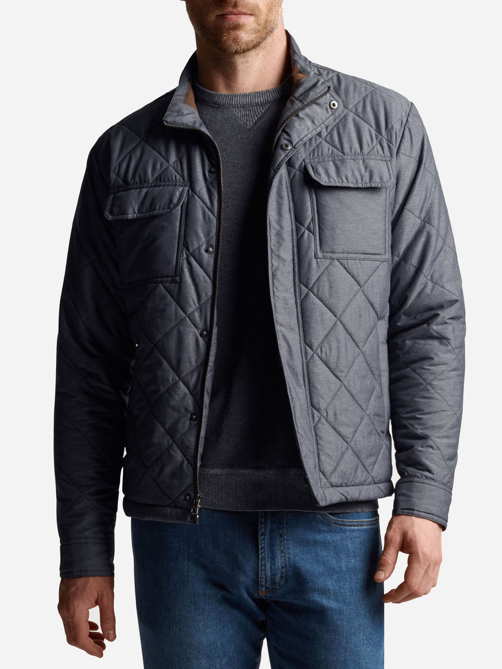 Peter Millar Crown Men's Norfolk Quilted Bomber Jacket - Saint Bernard