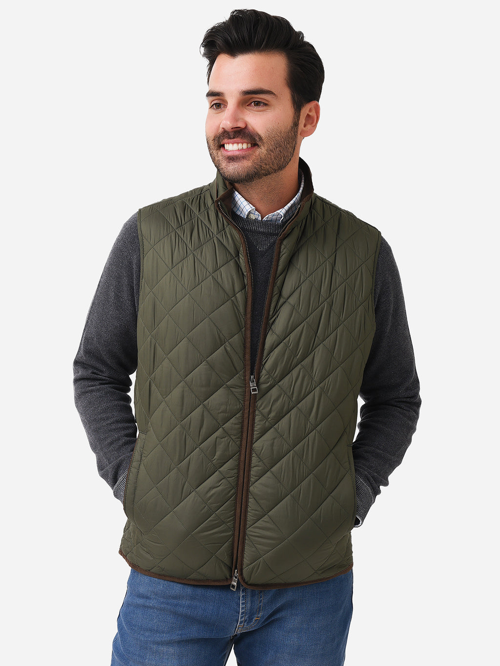 Peter Millar Crown Men's Essex Quilted Travel Vest - Saint Bernard