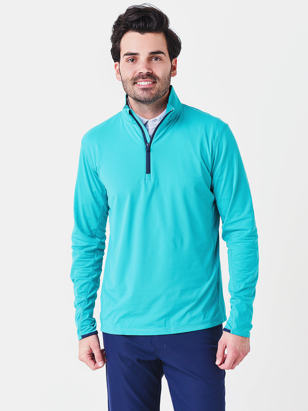 Greyson Men's Tate Mockneck Quarter-Zip Pullover - Saint Bernard