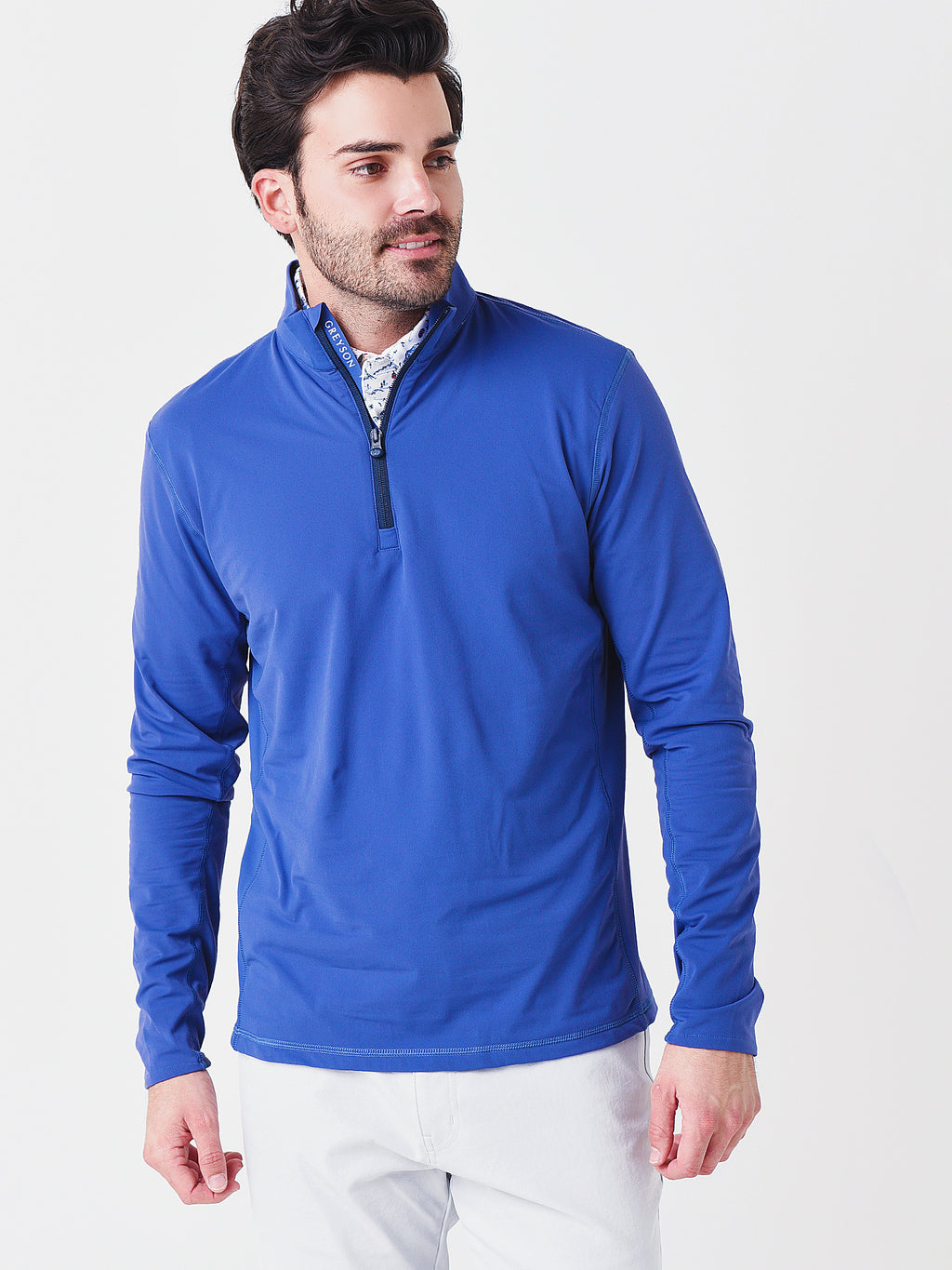 Greyson Men's Tate Mockneck Quarter-Zip Pullover - Saint Bernard