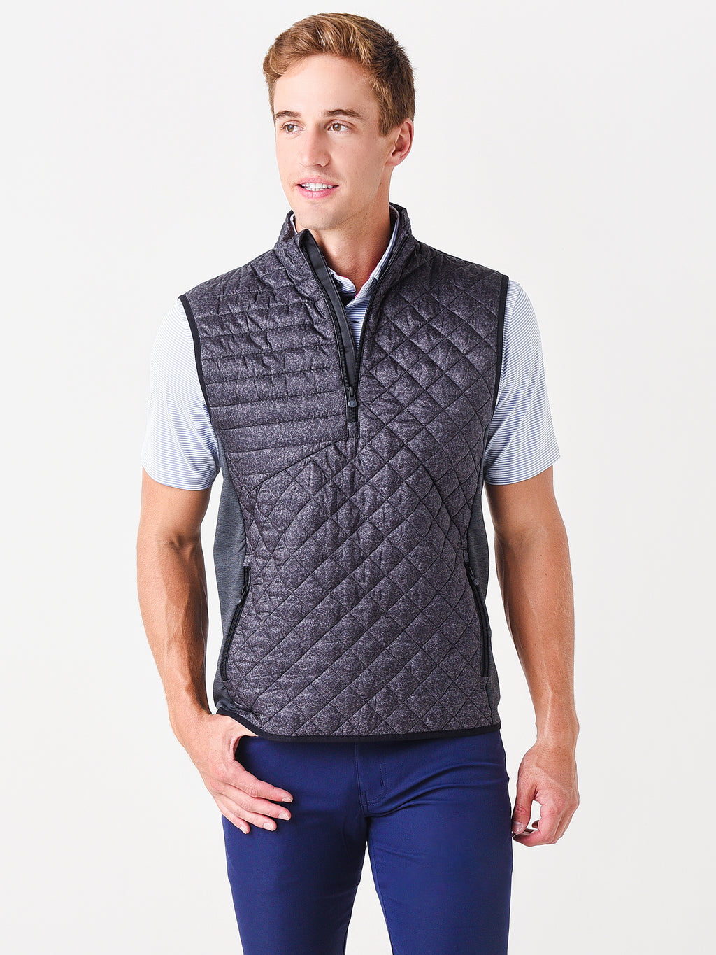 Greyson Men's Yukon Half Zip Hybrid Vest - Saint Bernard