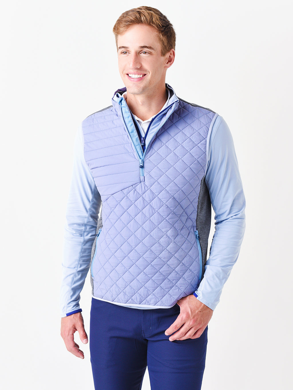 Greyson Men's Yukon Half Zip Hybrid Vest - Saint Bernard