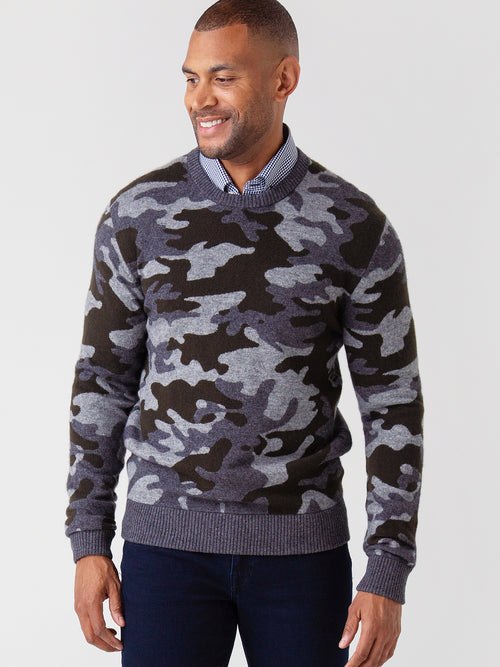 Greyson Men's Camowolf Crew Neck
