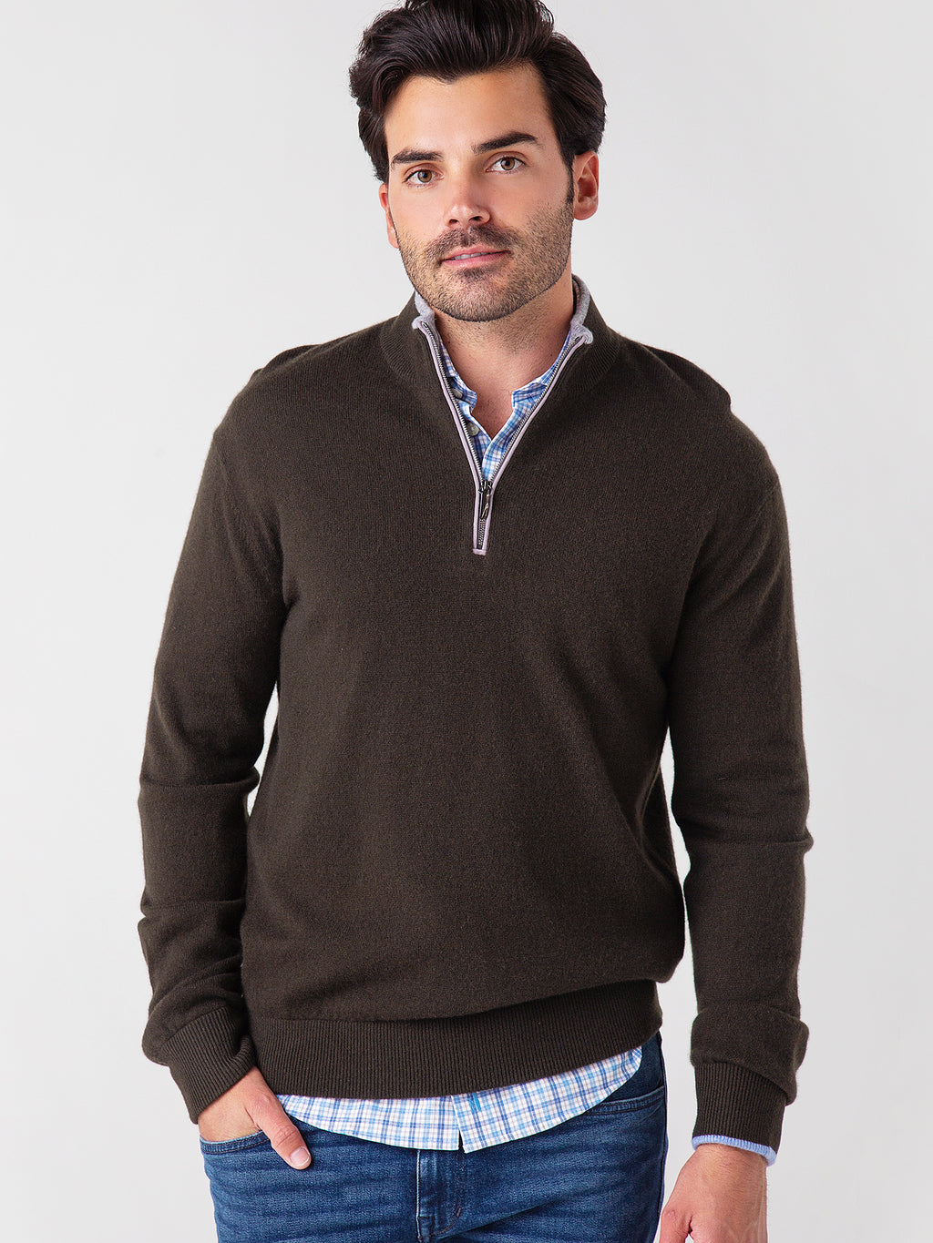 Greyson Men's Sebonack Quarter-Zip Golf Sweater - Saint Bernard