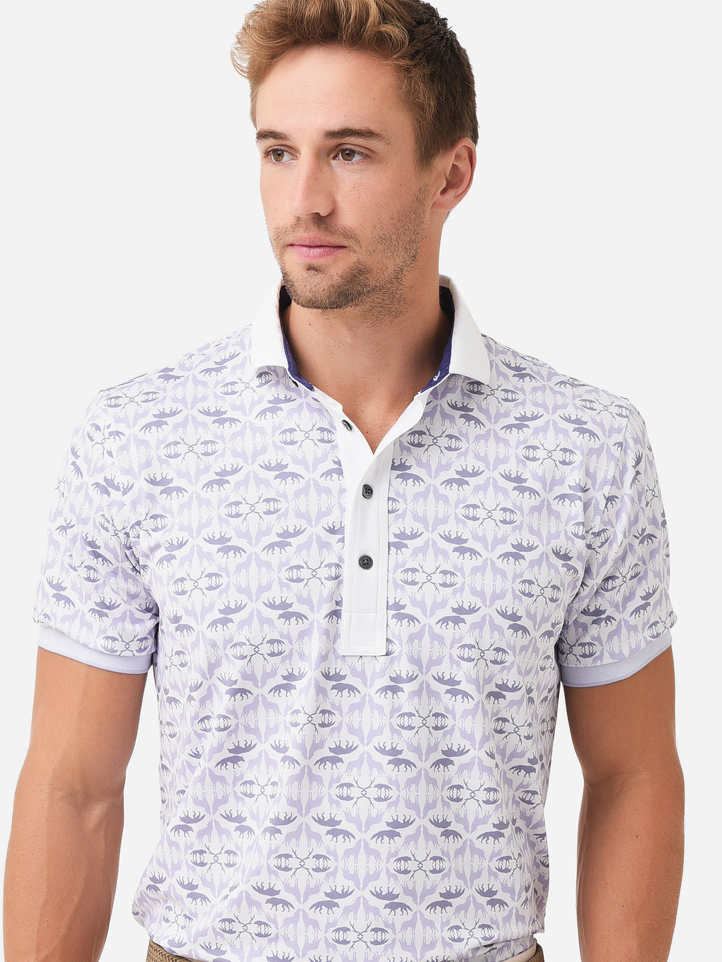 Greyson Men's Wolf Labyrinth Polo - Saint Bernard
