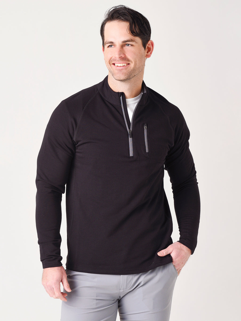 Free Fly Men's Bamboo Fleece Quarter Zip - Saint Bernard