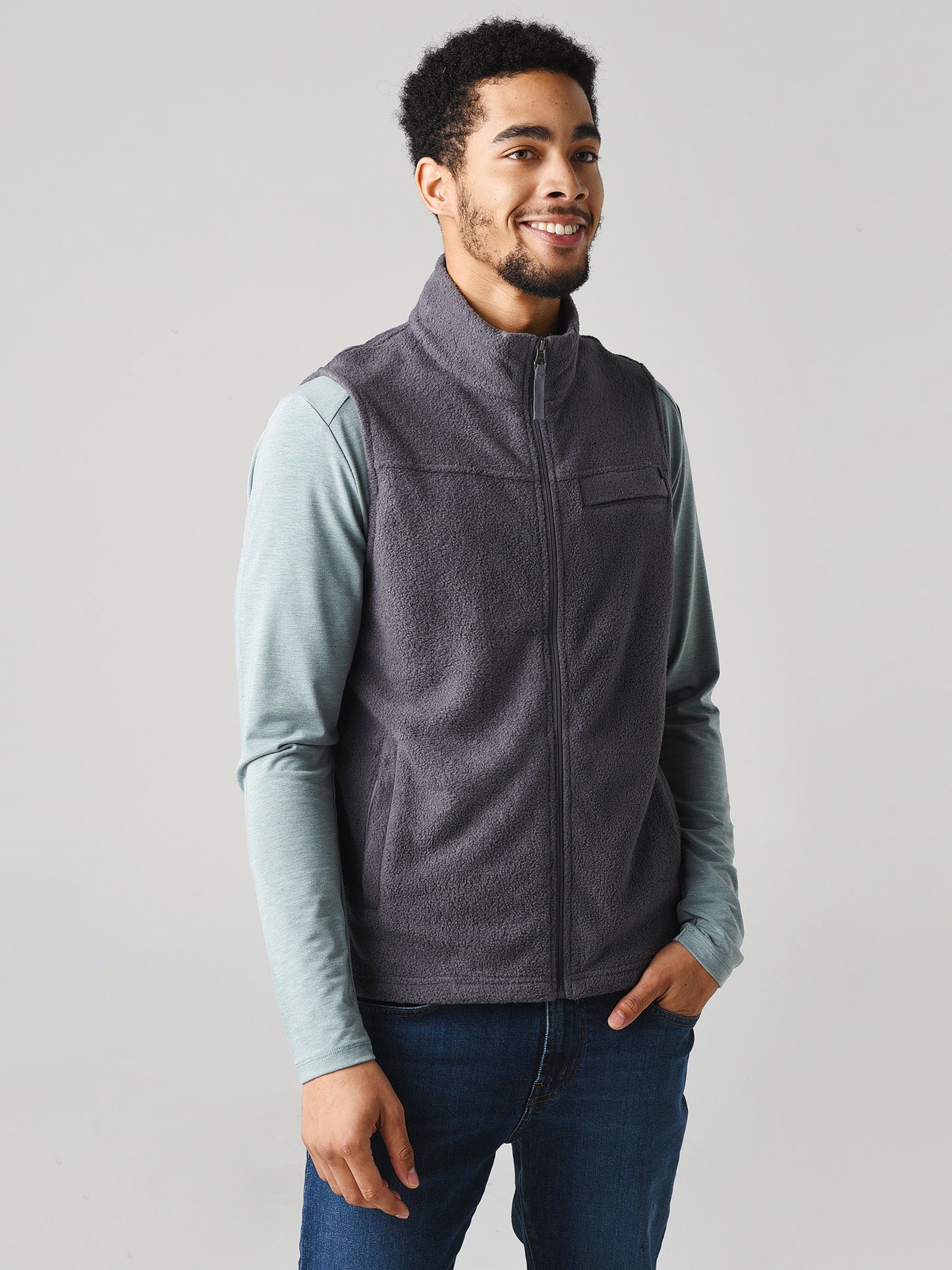Free Fly Men's Bamboo Polar Fleece Vest - Saint Bernard