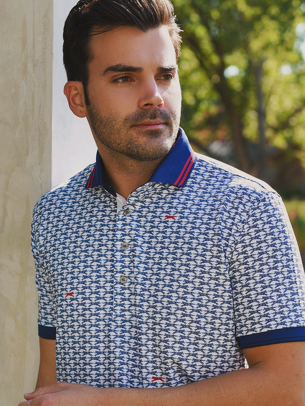 Greyson Men's Patriot Wolf Polo - Saint Bernard