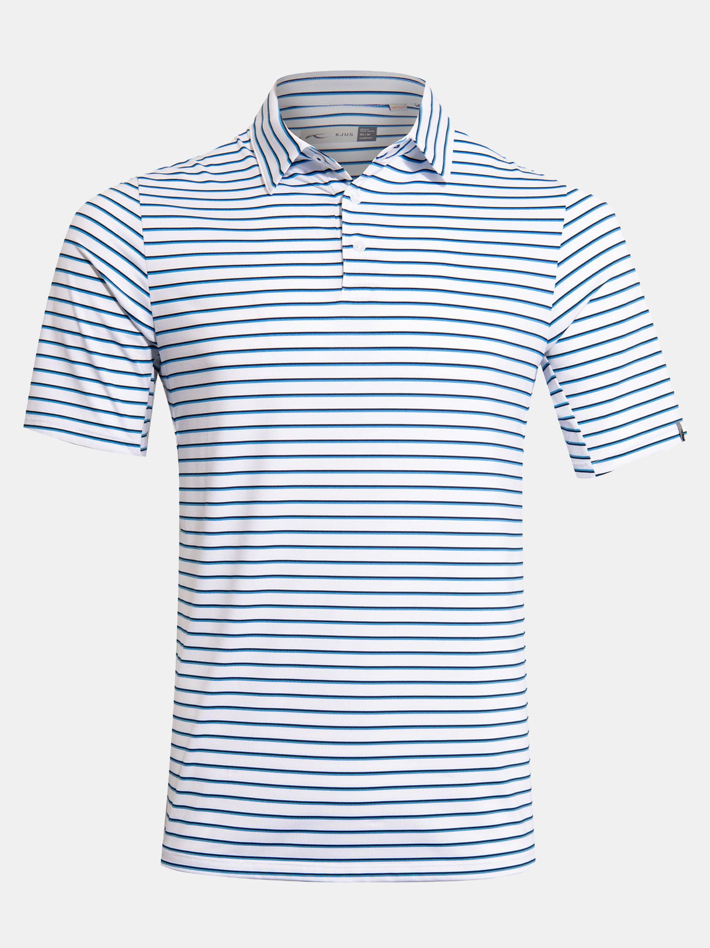 KJUS Men's Soren Multicol Stripe Polo - Saint Bernard